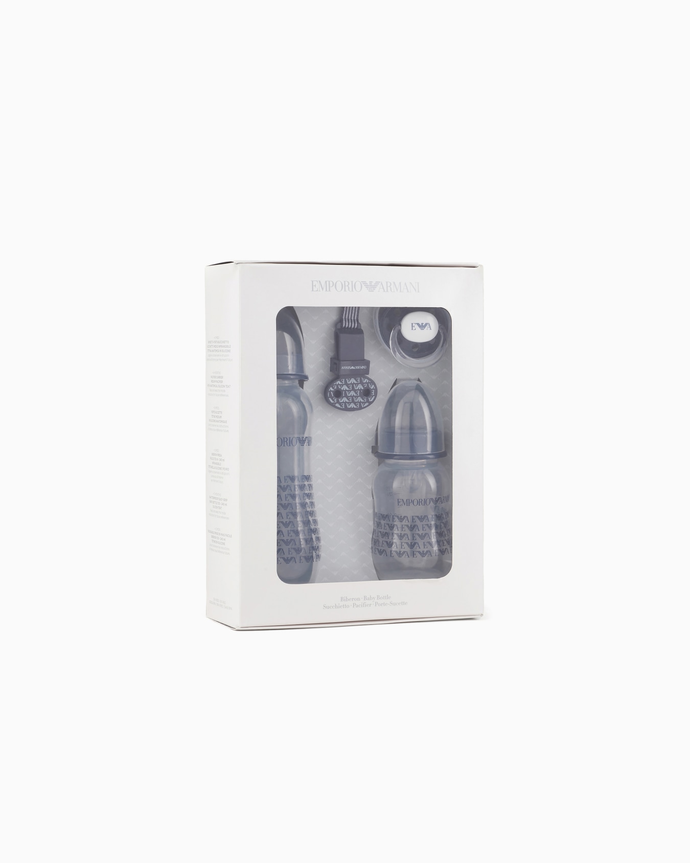 Babycare-Geschenkset mit zwei Trinkflaschen, Schnuller und Kordel mit Clip Folie 0