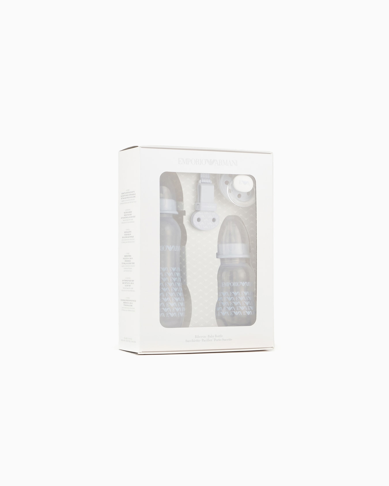 Babycare-Geschenkset mit zwei Trinkflaschen, Schnuller und Kordel mit Clip Folie 0