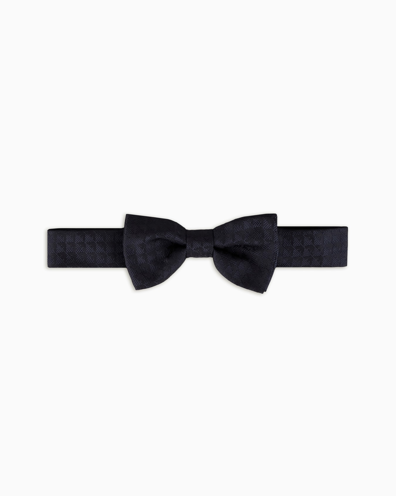 Pure silk bow tie with all-over jacquard eagle Slide 0