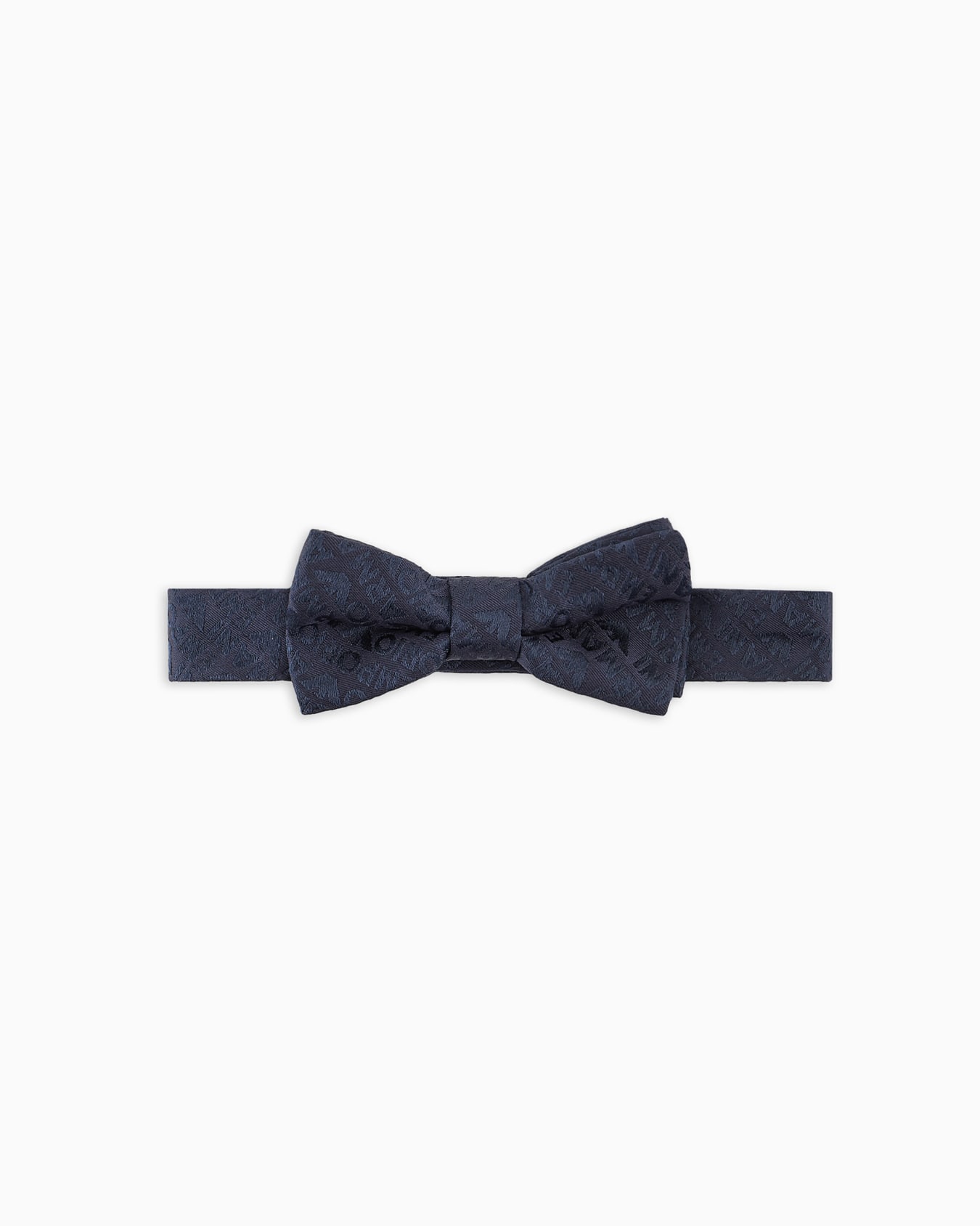 Pure silk bow tie with all-over jacquard logo lettering Slide 0