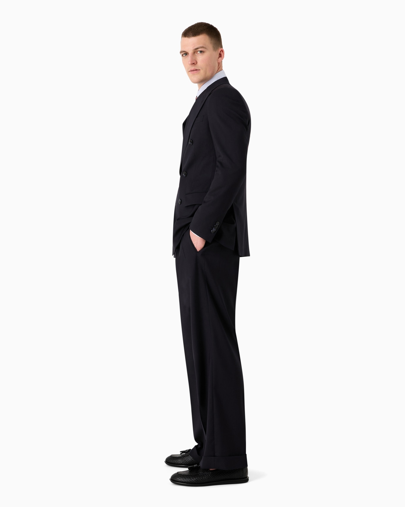 Virgin-wool double-breasted Royal Line suit Slide 2