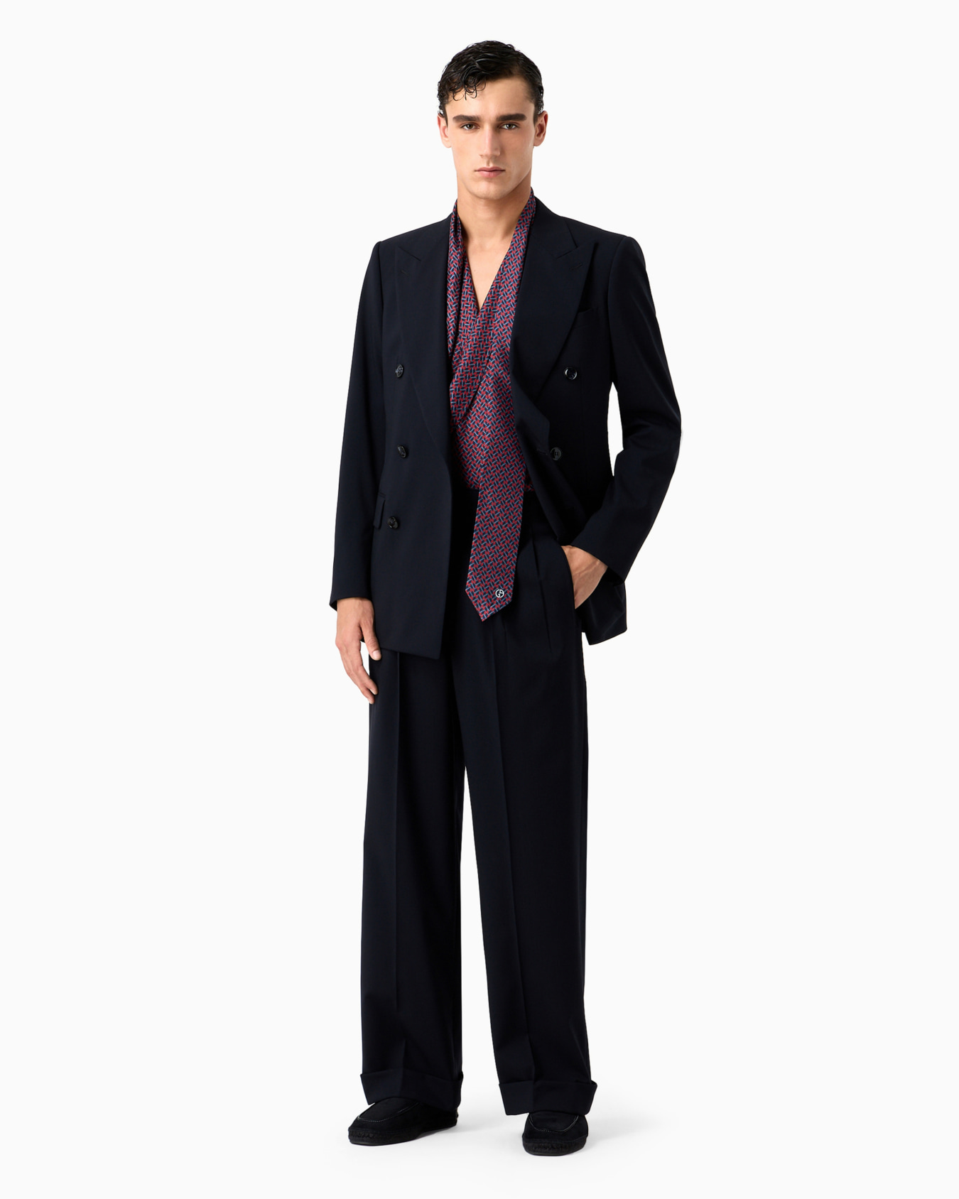 Virgin-wool double-breasted Royal Line suit Slide 4
