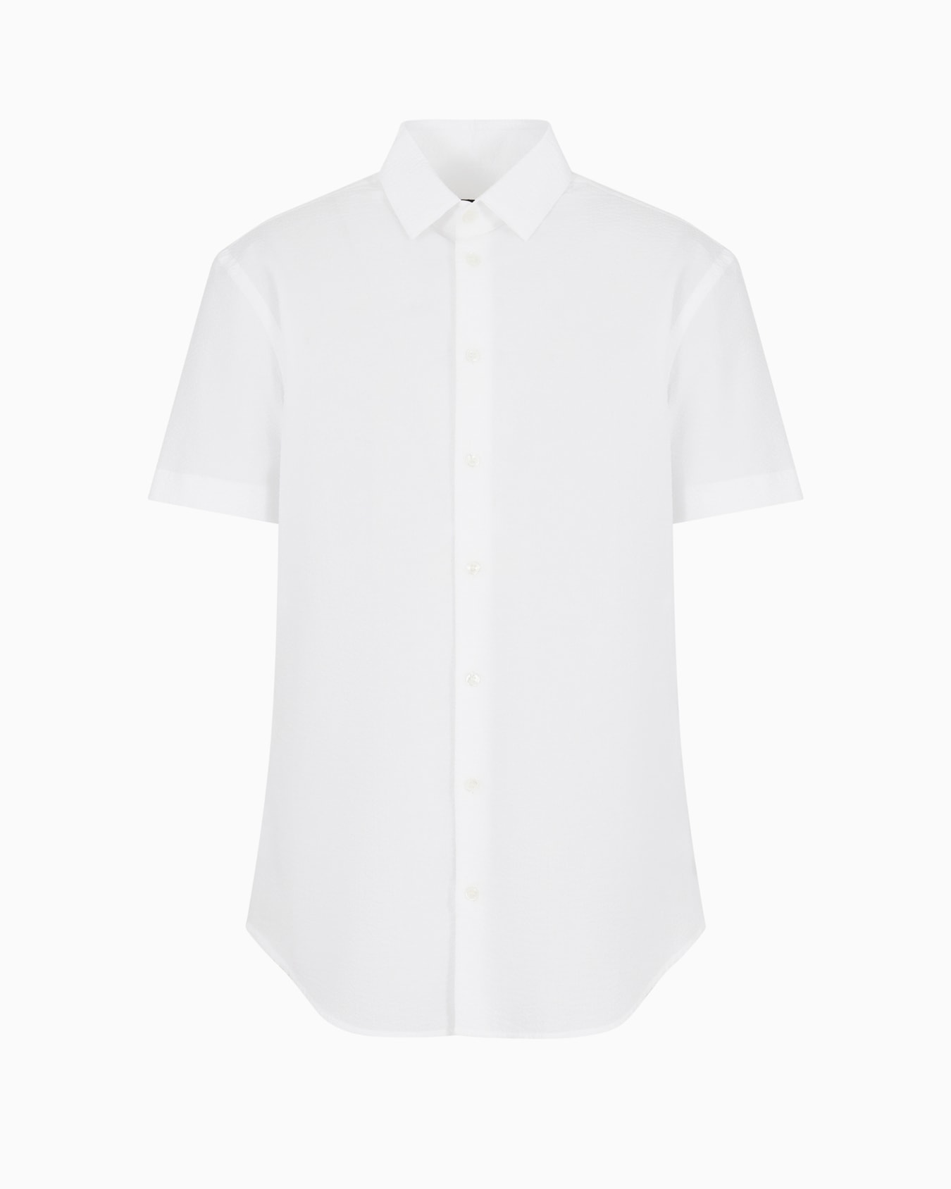 Cotton seersucker shirt in a regular fit with short sleeves Slide 0