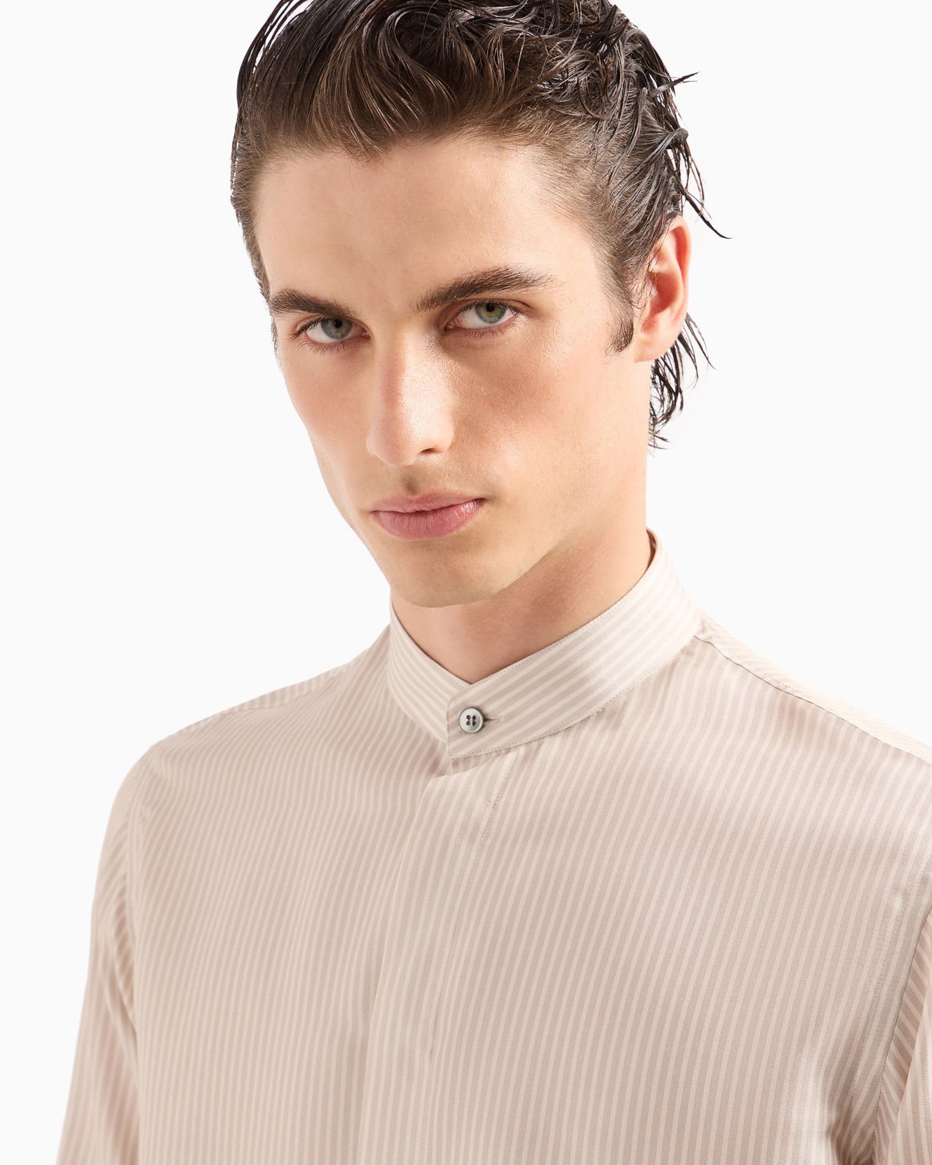 Silk shirt with jacquard stripes Diapositiva 4