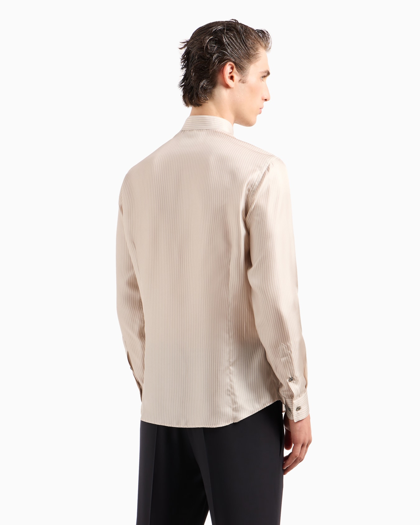 Silk shirt with jacquard stripes Diapositiva 2