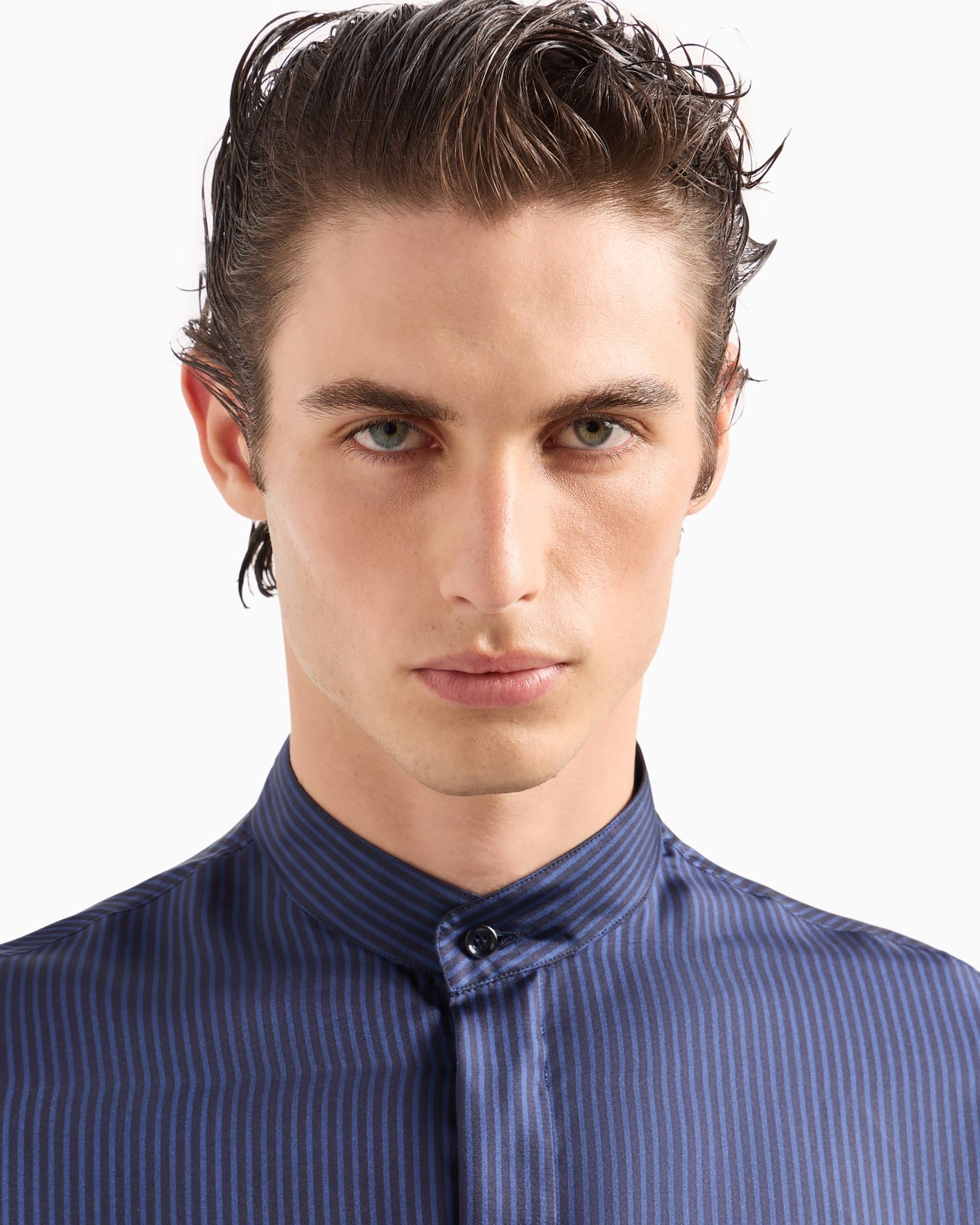 Silk shirt with jacquard stripes Diapositiva 4