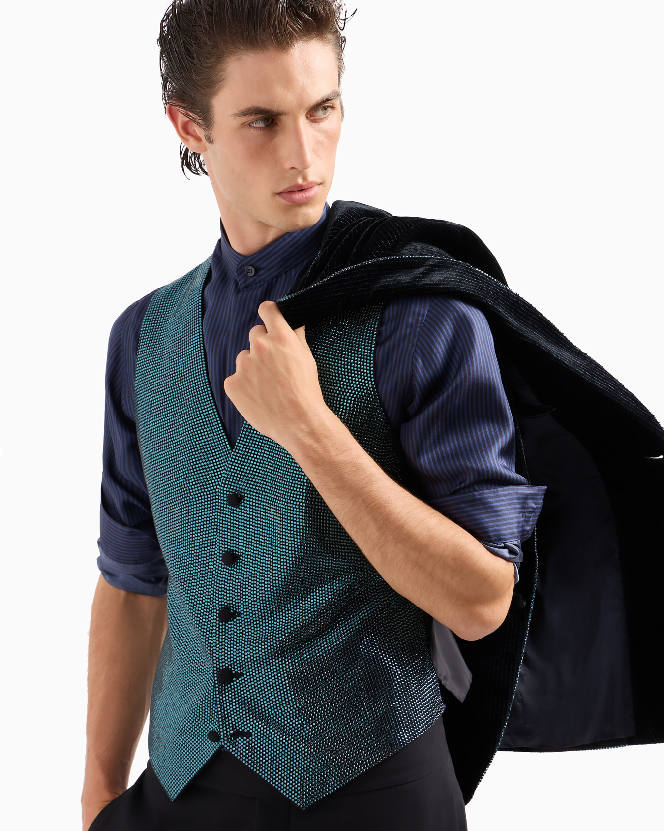 Silk shirt with jacquard stripes Diapositiva 5