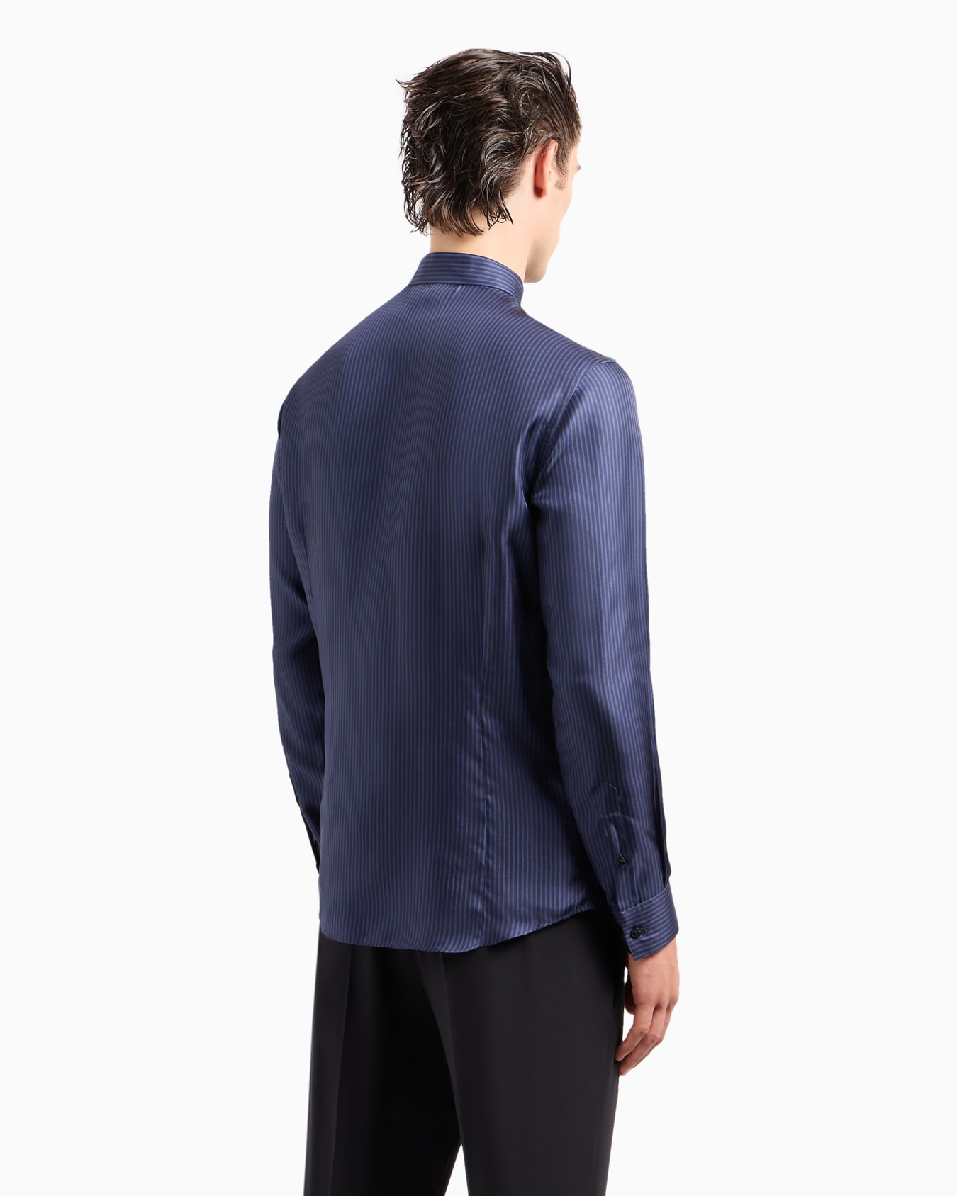 Silk shirt with jacquard stripes Diapositiva 2