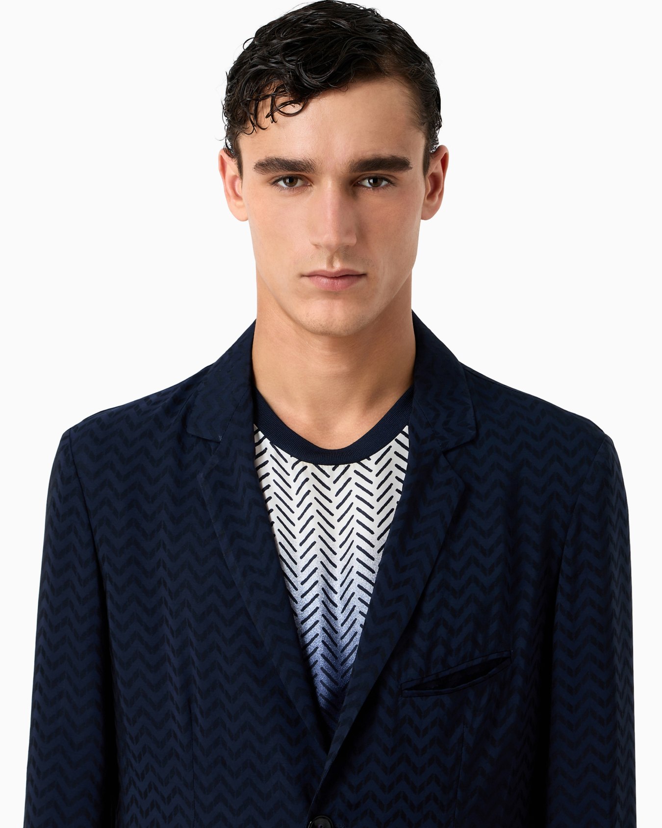 ASV jacquard viscose and cupro single-breasted jacket Slide 4