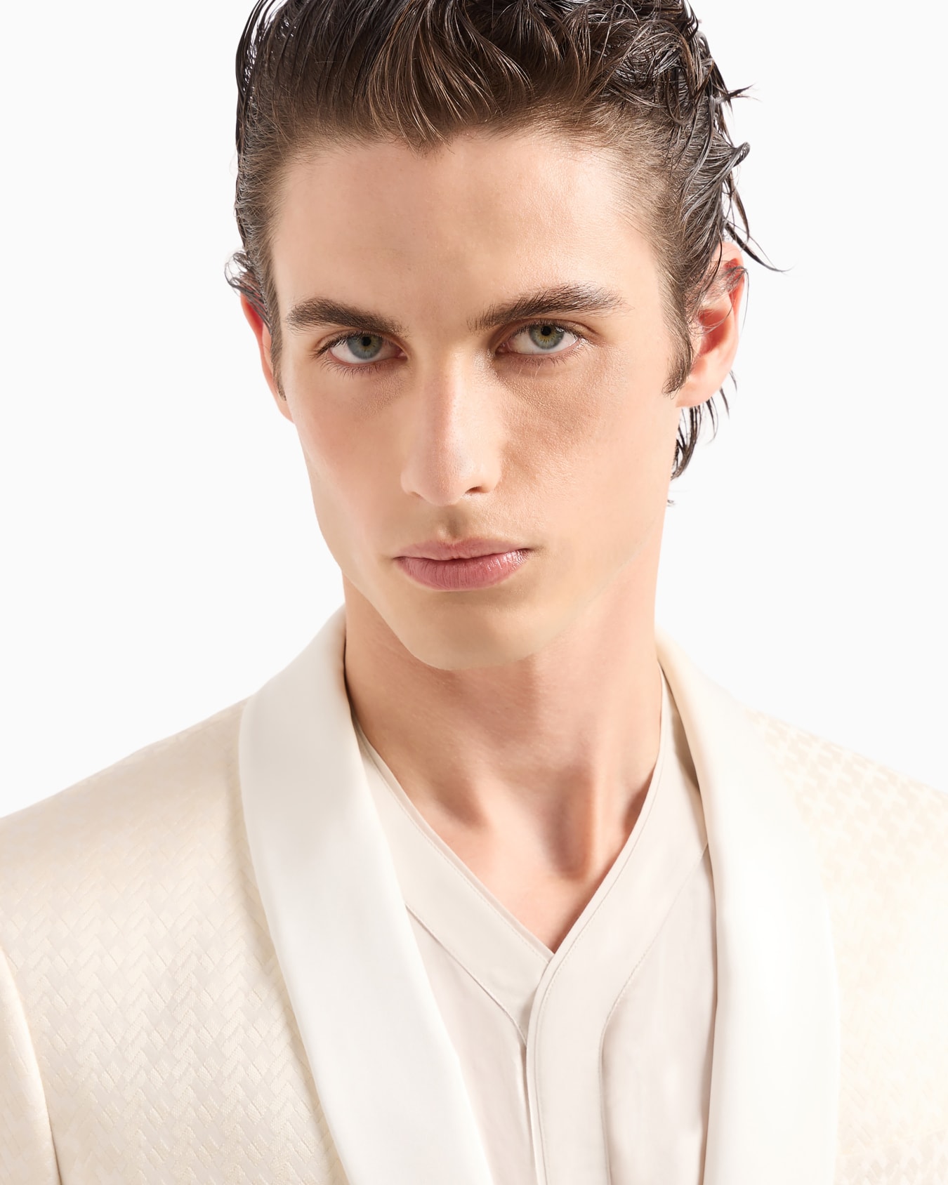 Soho line single-breasted tuxedo jacket in jacquard fabric Diapositiva 4