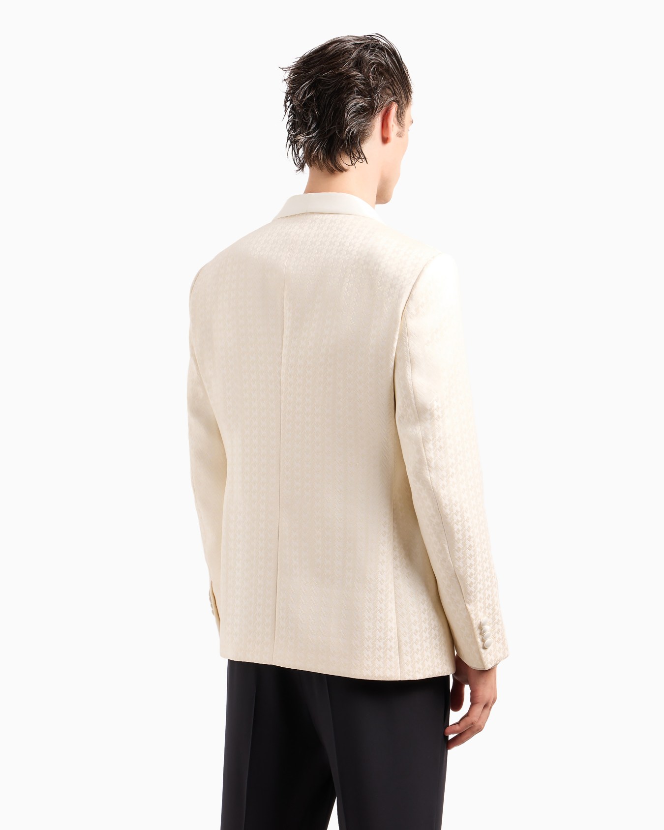Soho line single-breasted tuxedo jacket in jacquard fabric Diapositiva 2
