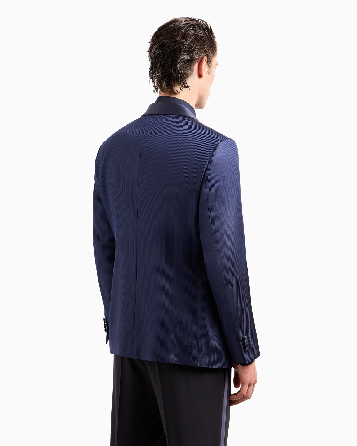 Soho line single-breasted tuxedo jacket in silk jacquard Diapositiva 2