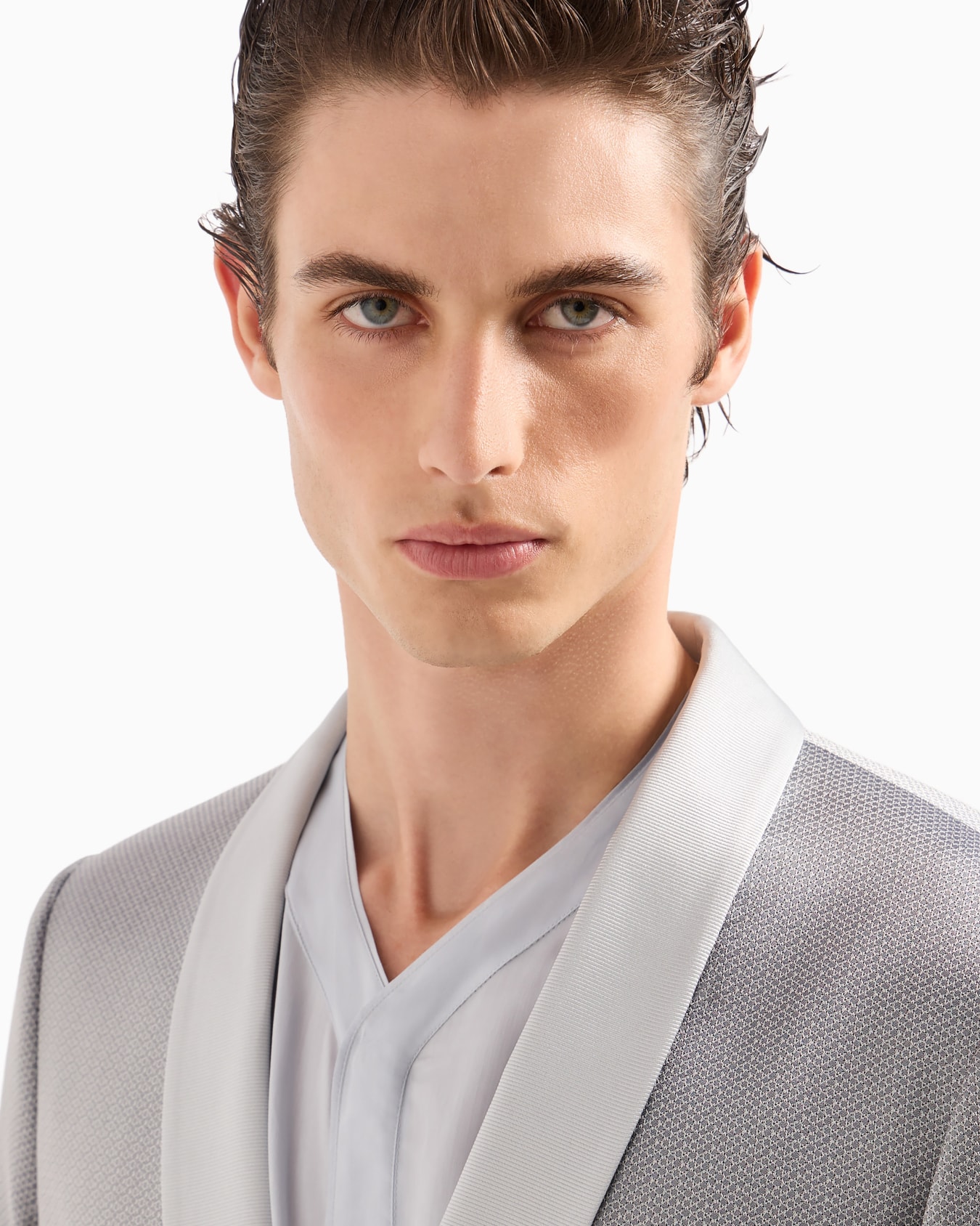 Soho line single-breasted tuxedo jacket in silk jacquard Slide 4