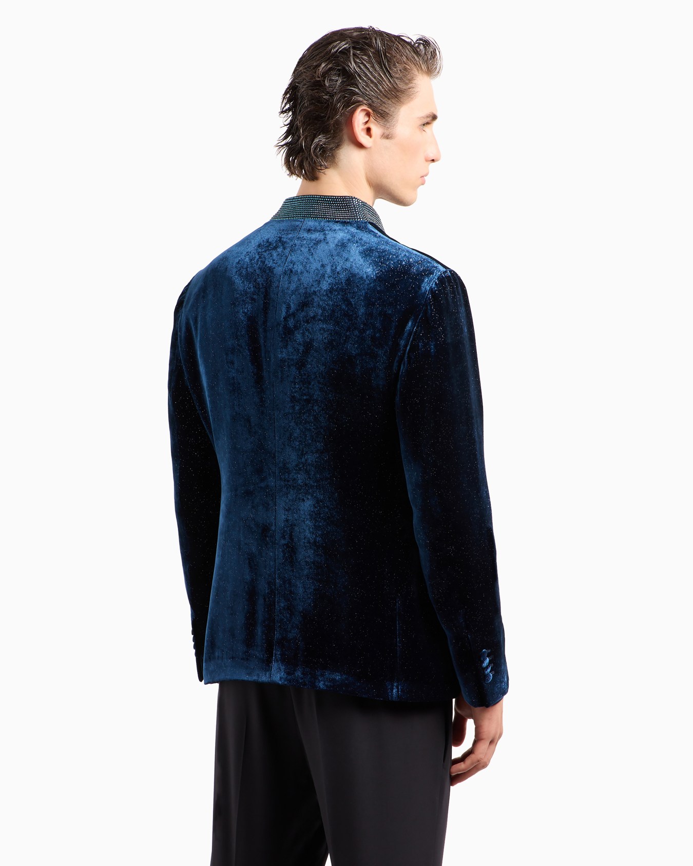 Upton line single-breasted jacket in rhinestoned velvet Slide 2