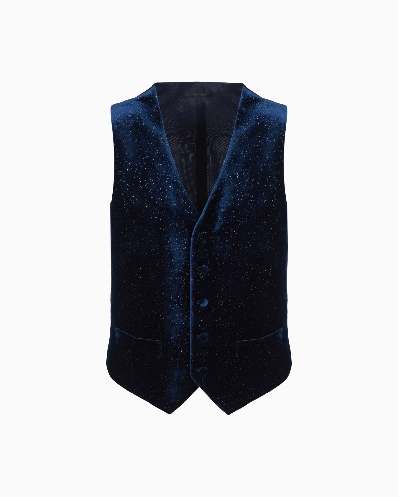 Single-breasted velvet and Lurex waistcoat Diapositiva 0