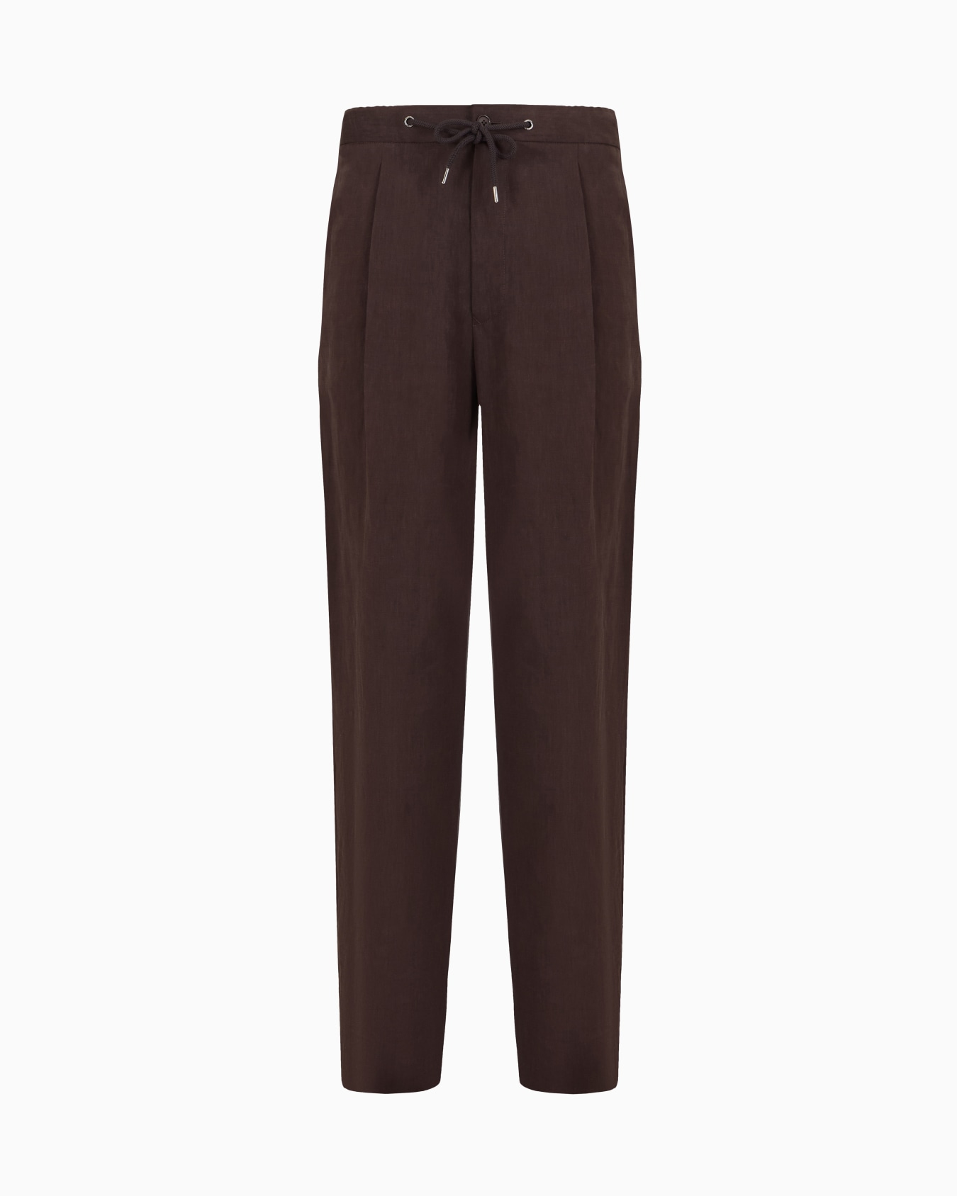 Single-dart, pure linen canvas trousers Slide 0