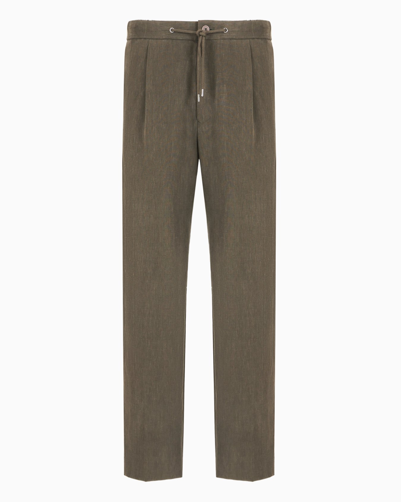 Single-dart, pure linen canvas trousers Slide 0