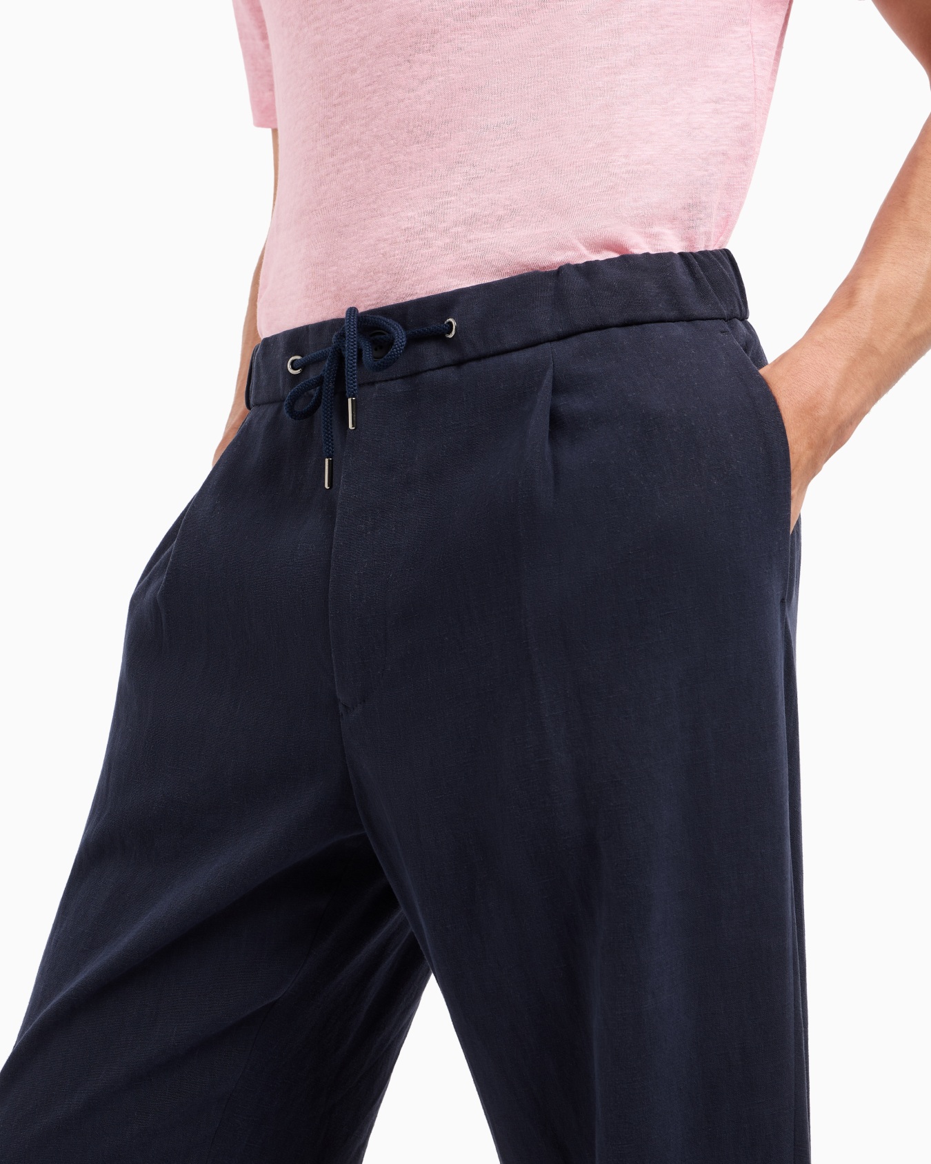 Pantalon à une pince en toile de pur lin Diapositive 4
