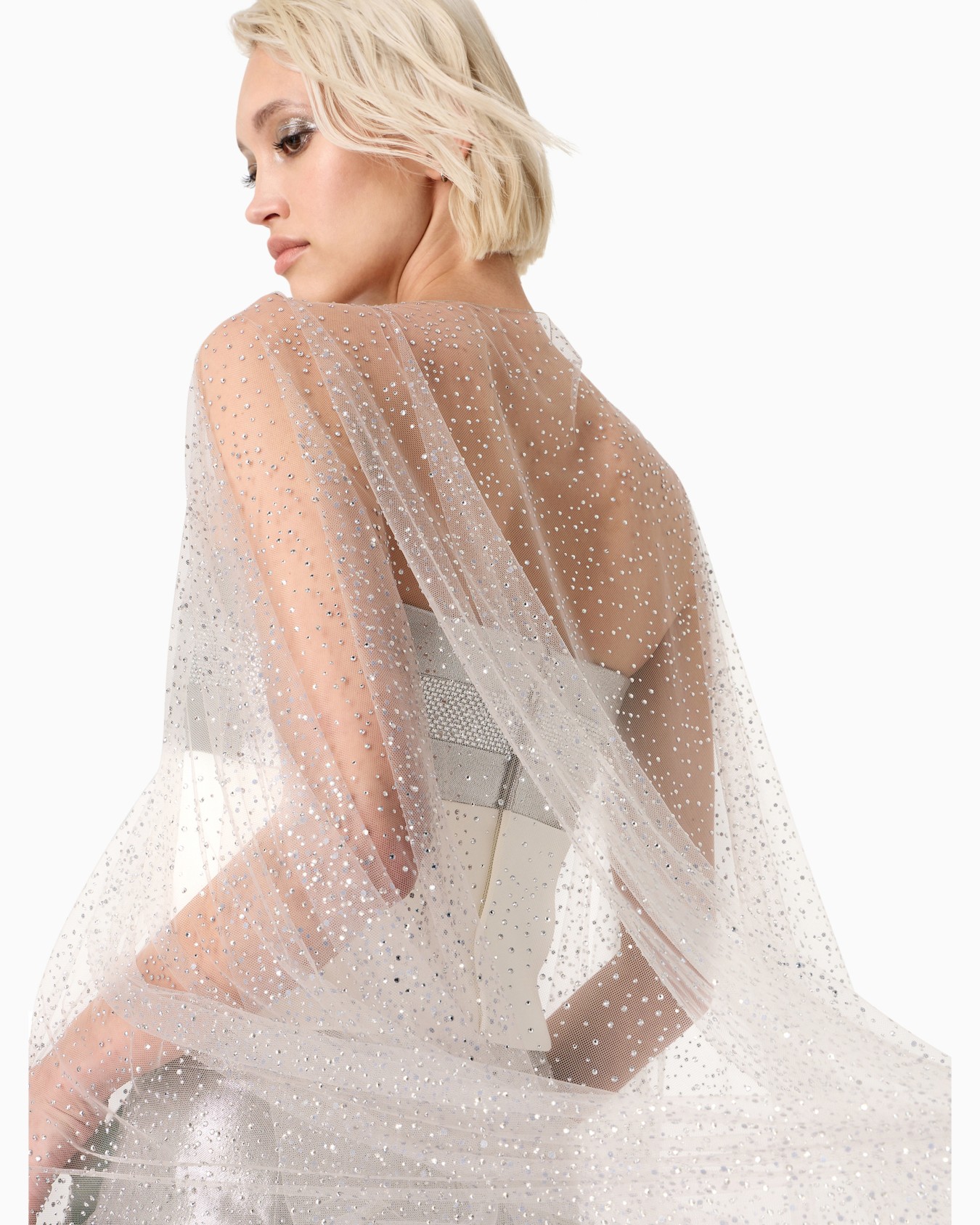 Embroidered bandeau bustier top Slide 5