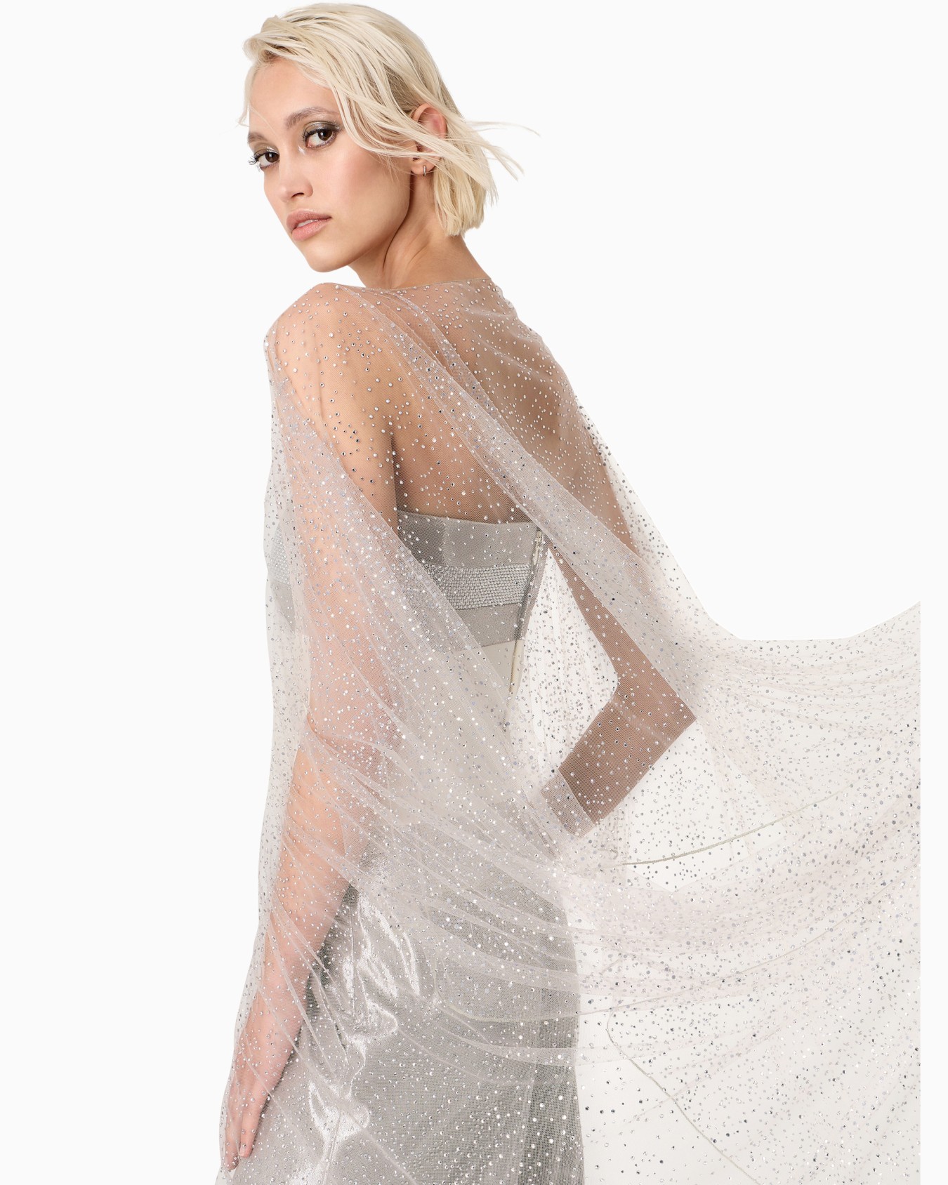 Embroidered bandeau bustier top Slide 6