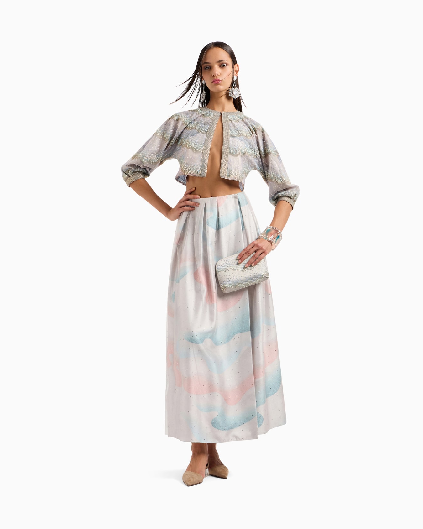 Short tulle jacket with crystals Slide 1