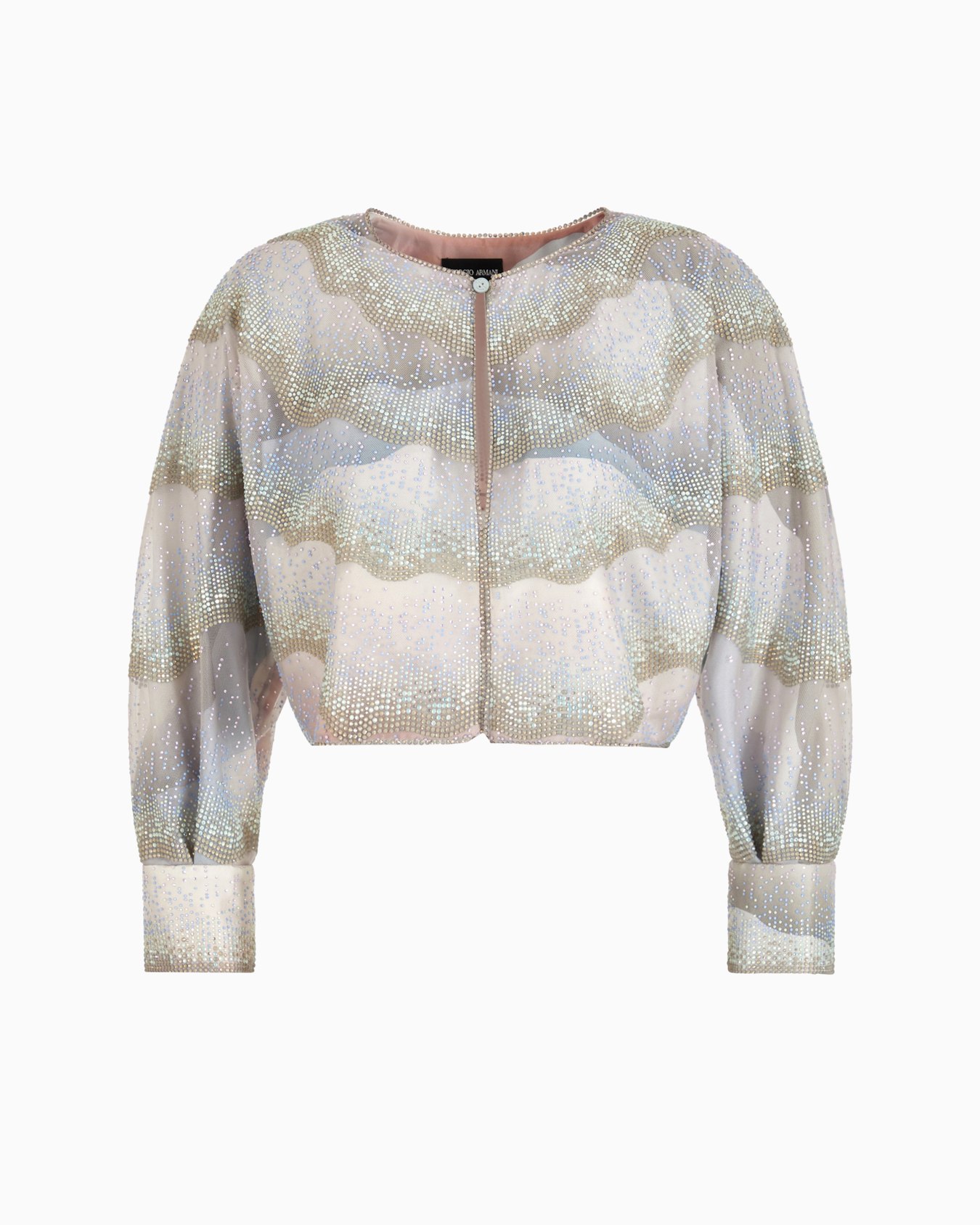 Short tulle jacket with crystals Slide 0