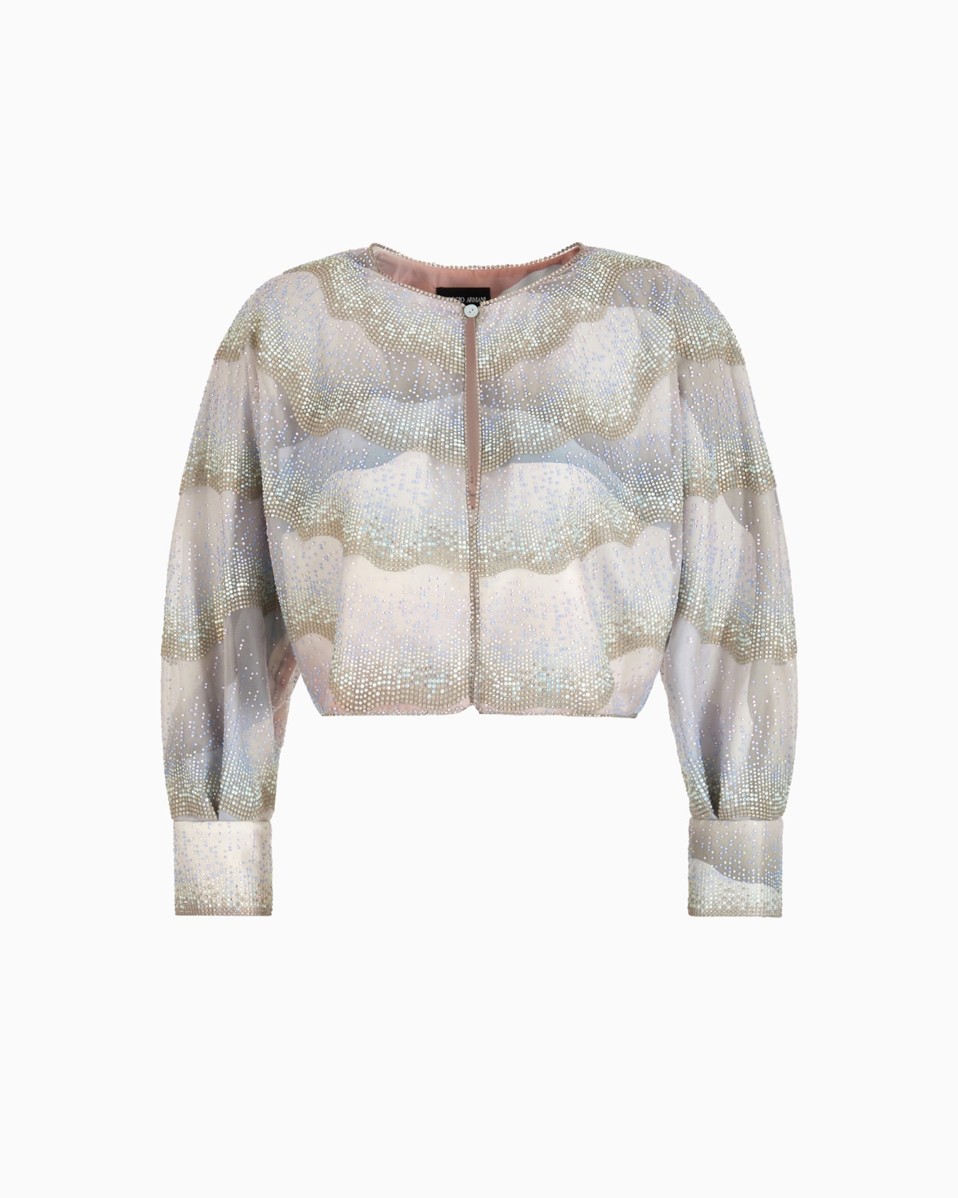 Short tulle jacket with crystals Slide 0