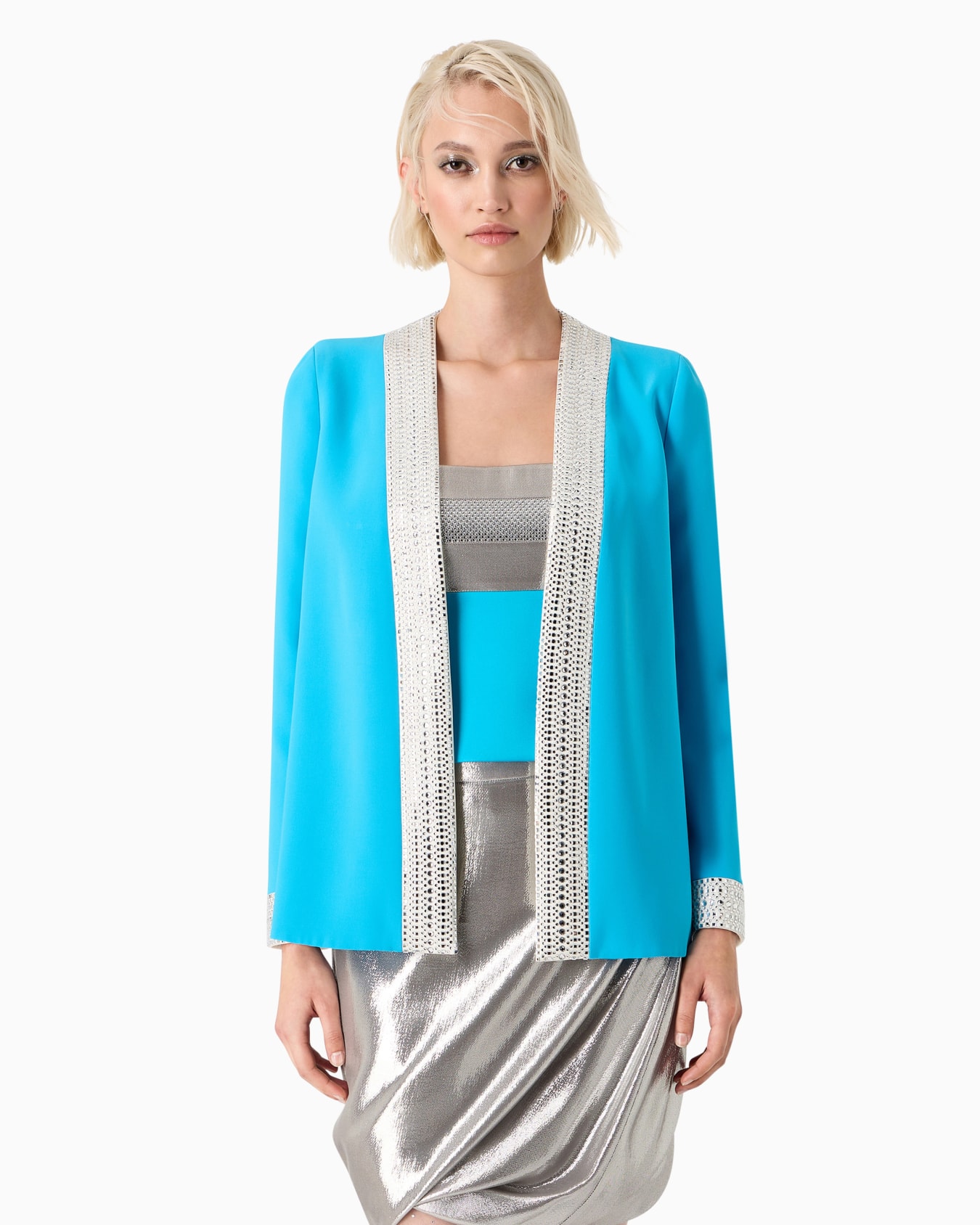 Embroidered silk open jacket Diapositiva 1
