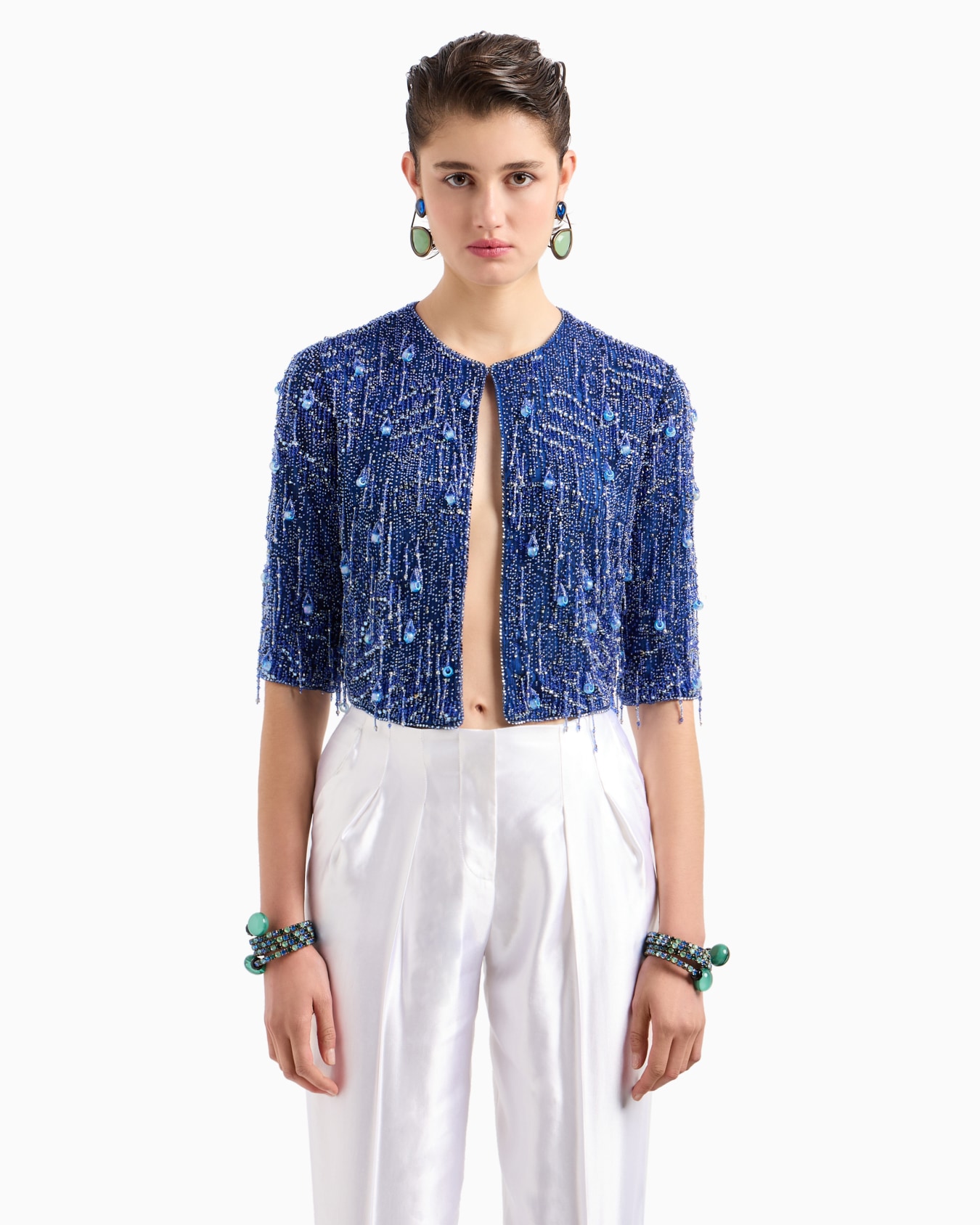 Veste courte en tulle brodé Diapositive 3