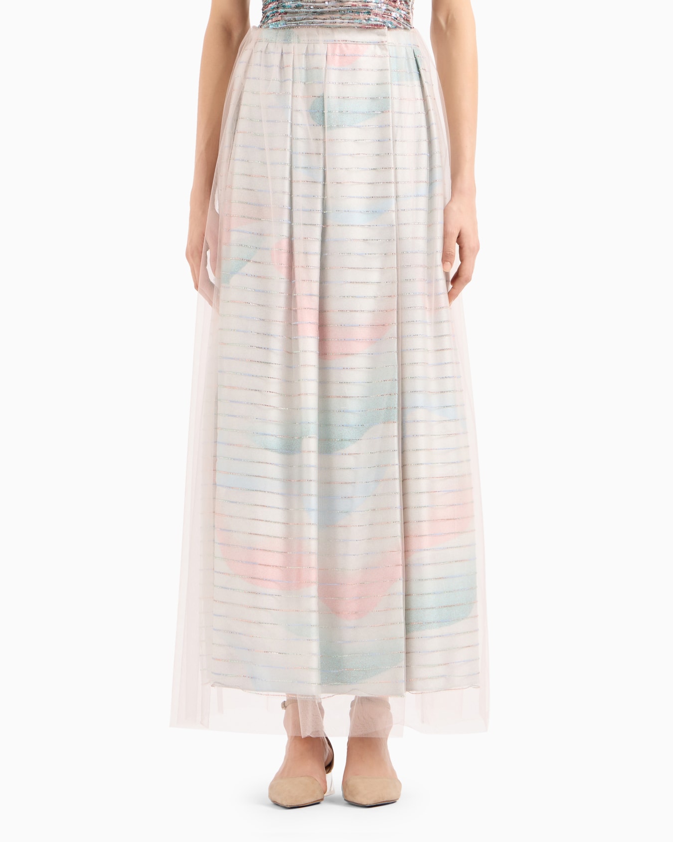 Long skirt with gradient print and rhinestones Slide 4