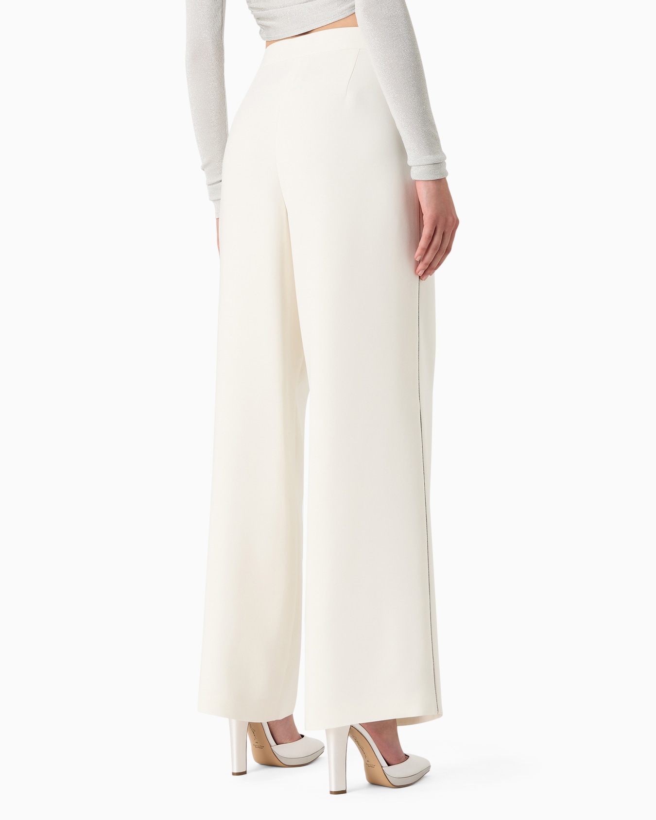 Silk cady wide-legged trousers Diapositiva 2