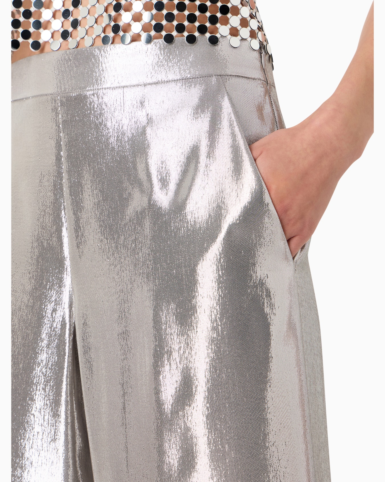 Silk cady wide-legged trousers Slide 4