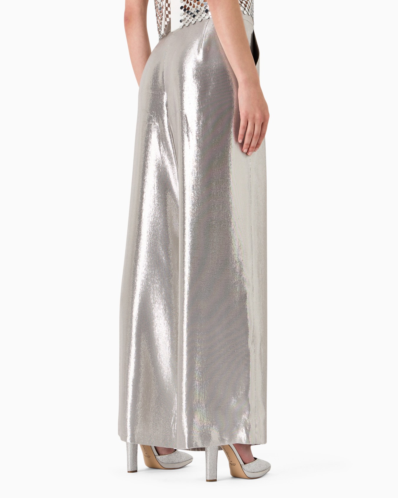 Silk cady wide-legged trousers Slide 2
