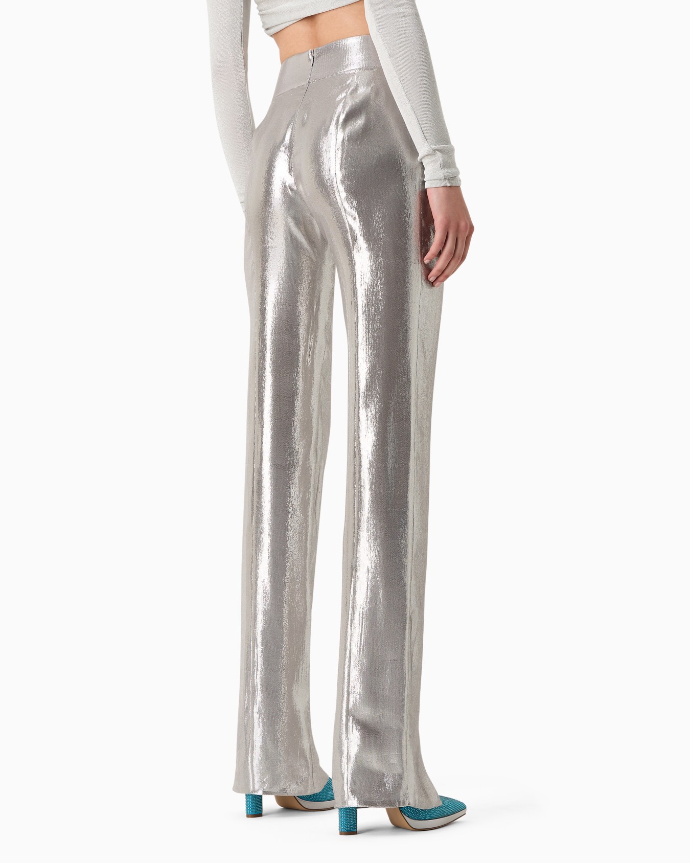 Silk and Lurex-blend trousers Slide 2