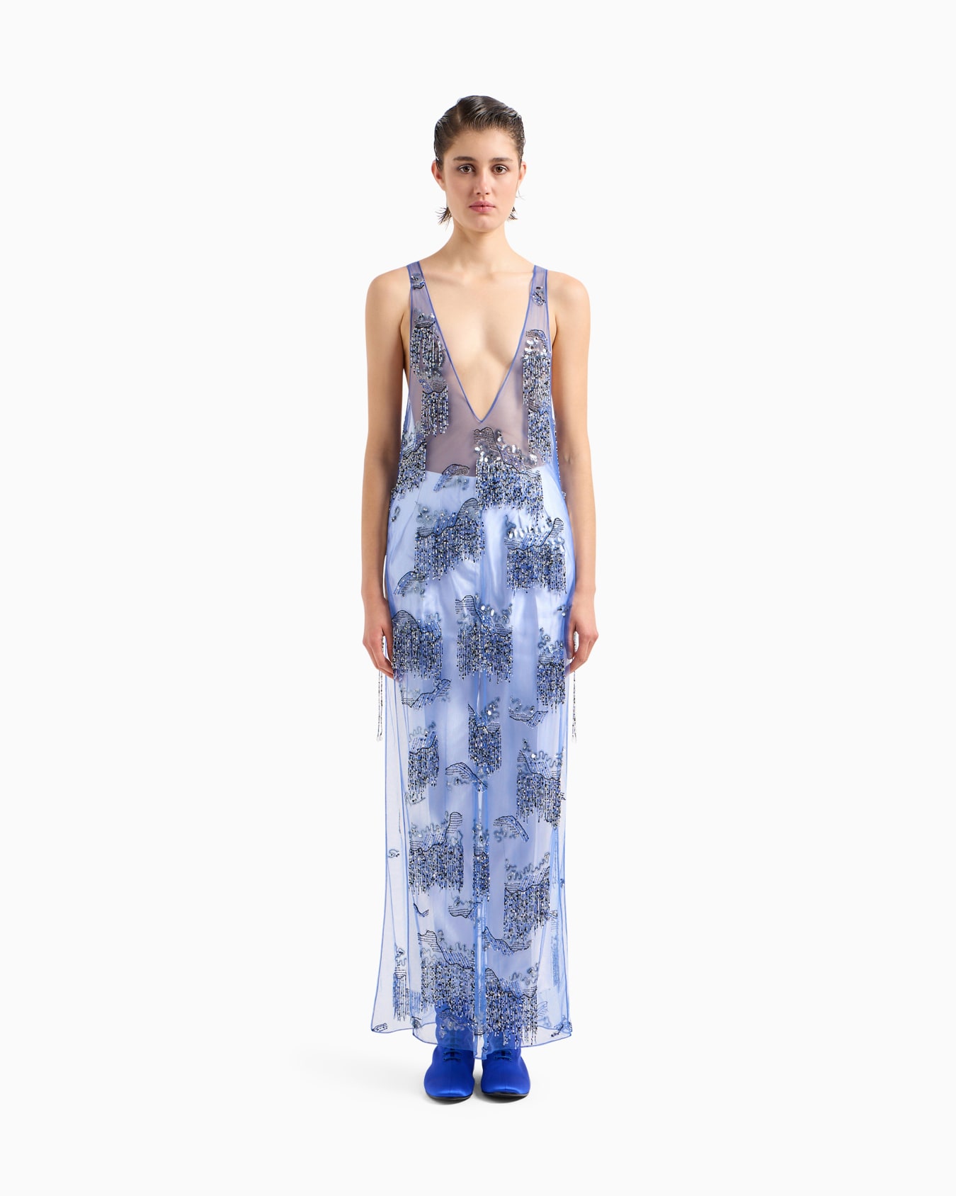 Robe effet tunique en tulle brodé Diapositive 3