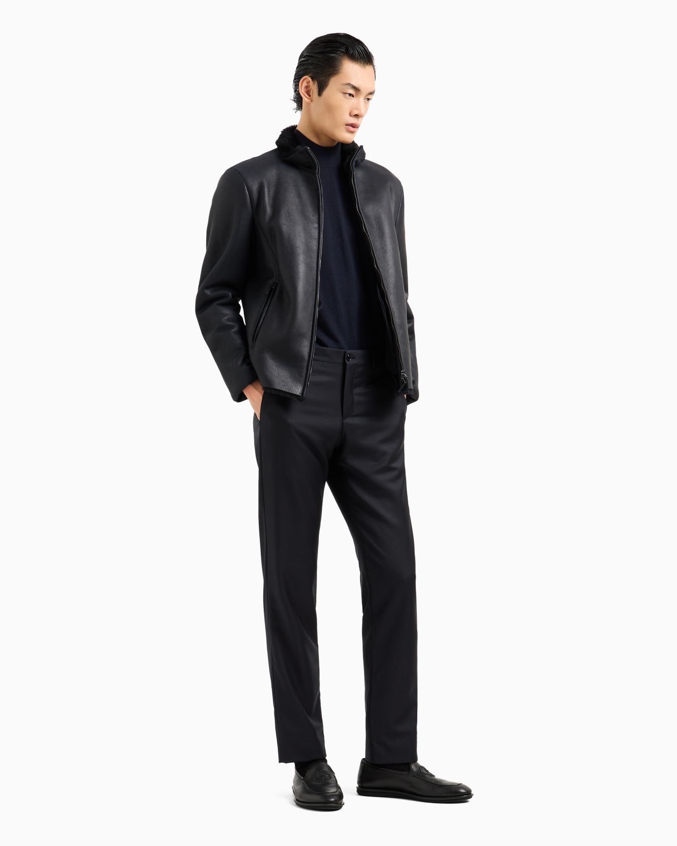 Zipped sheepskin blouson Slide 3