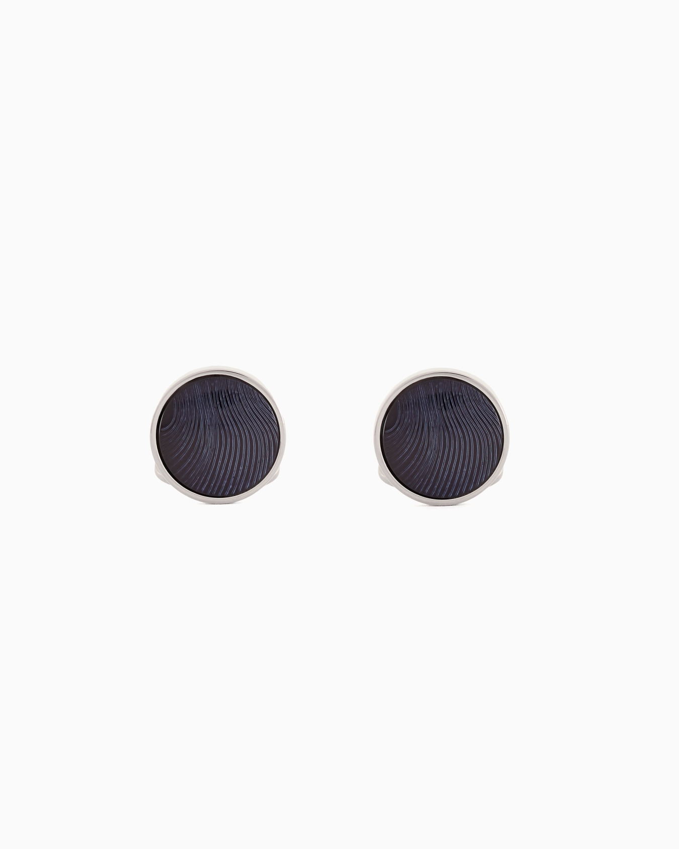 Sterling silver and mother of pearl round cufflinks Slide 0