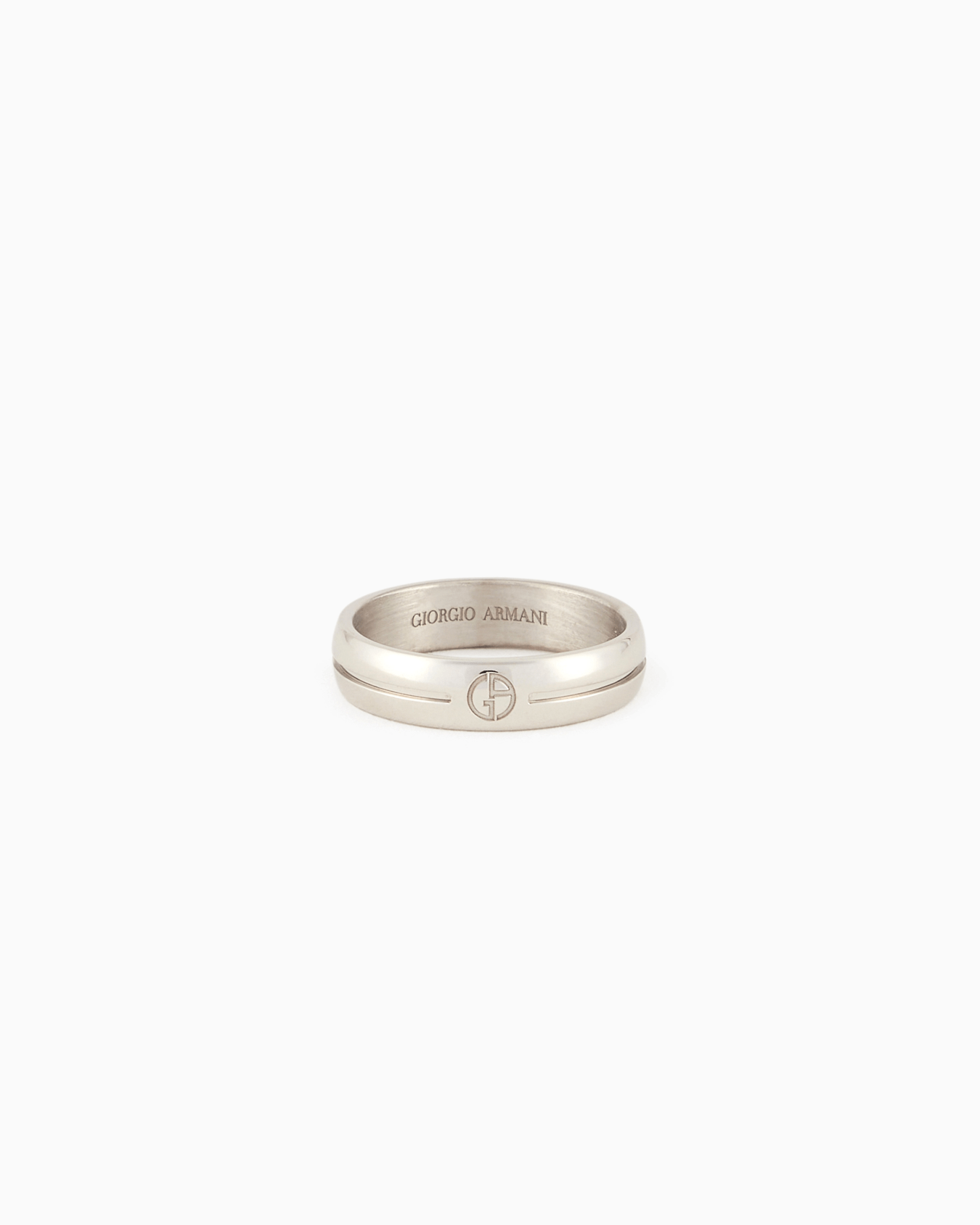 925 sterling silver ring with embossed logo Slide 0