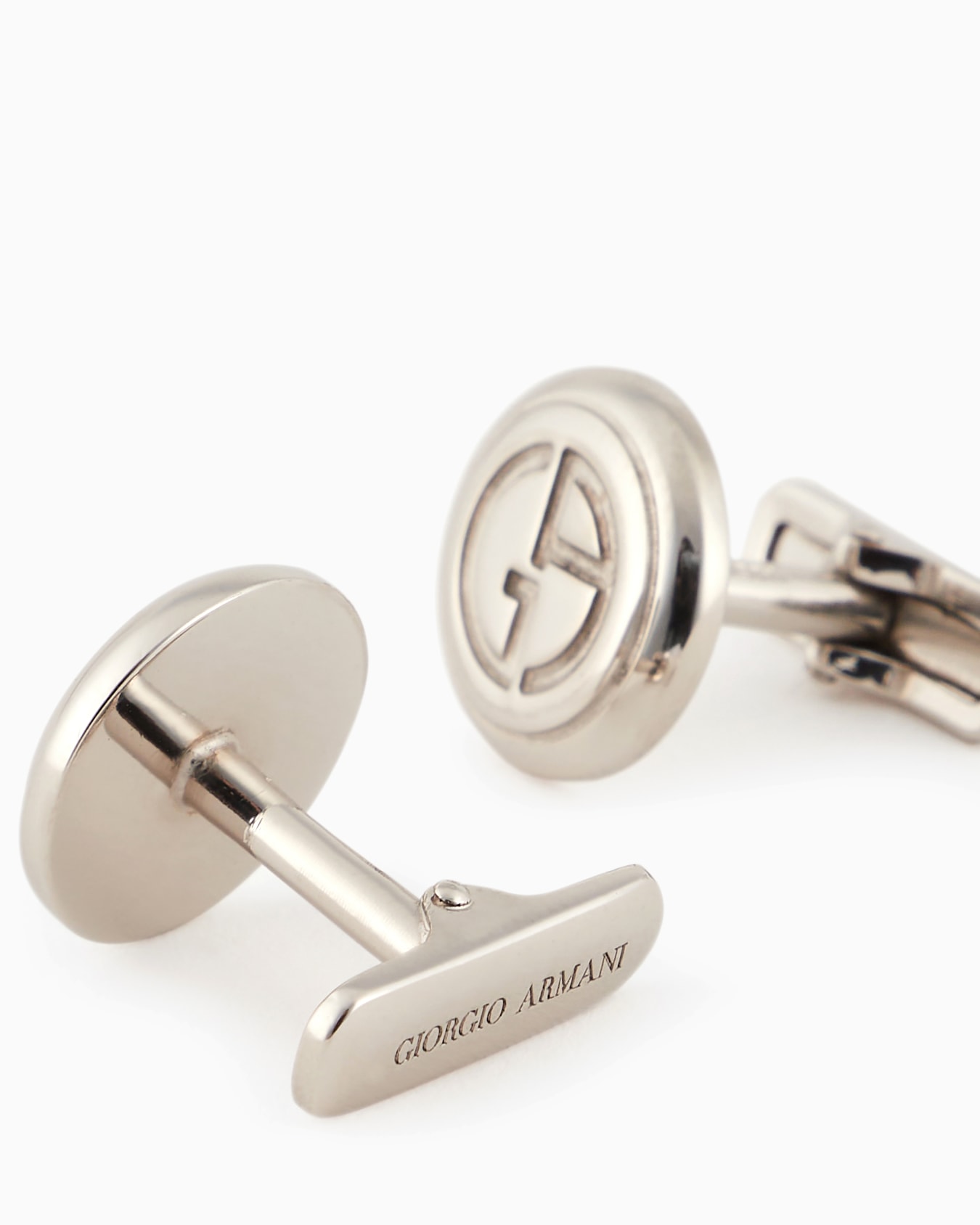 Silver cufflinks with logo Slide 1