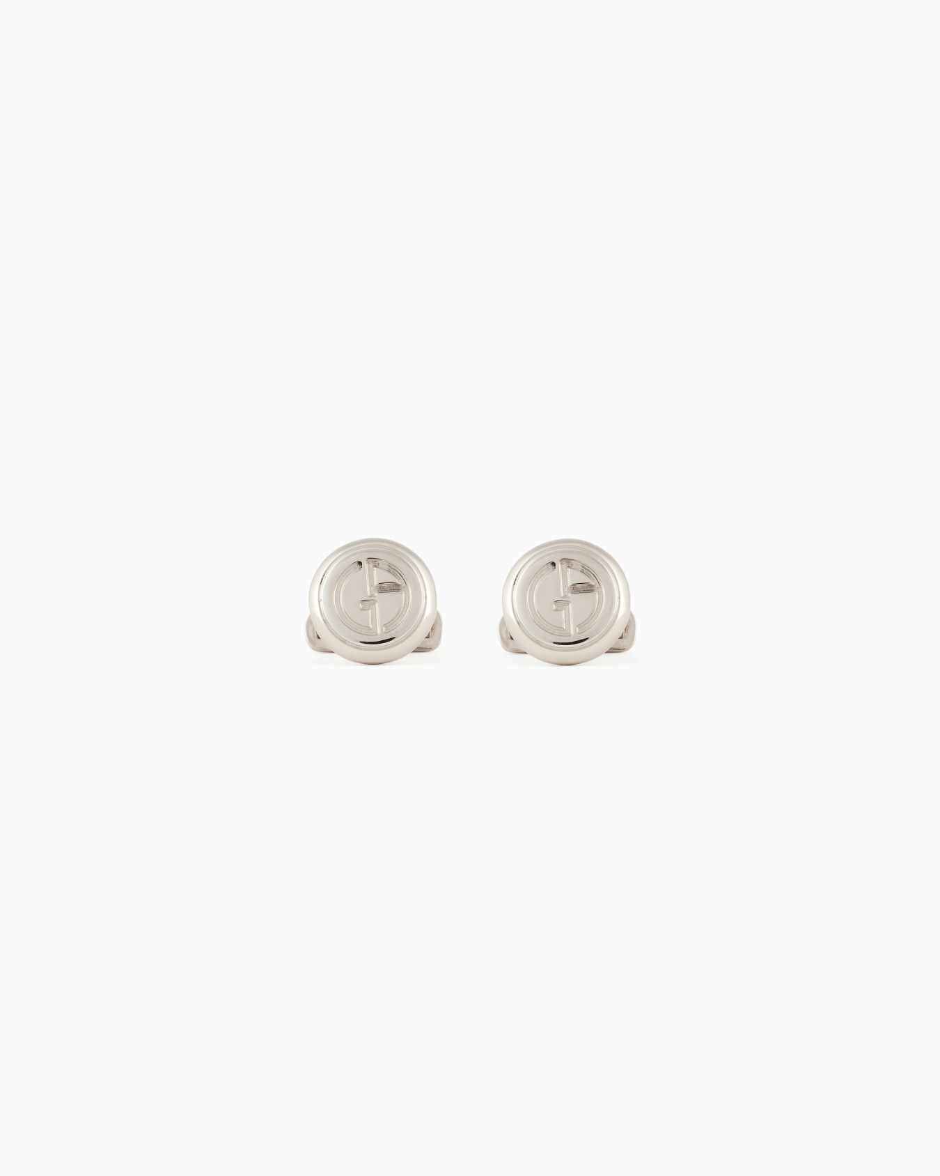 Silver cufflinks with logo Slide 0