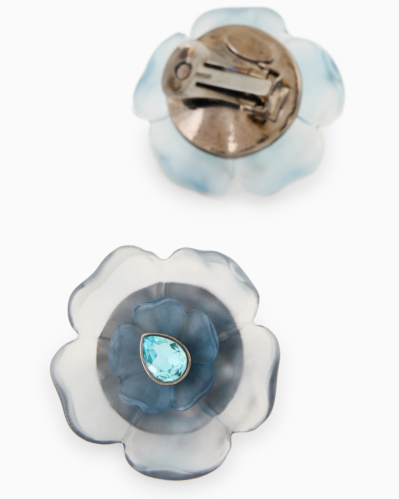 Pendientes de clip de resina con forma de flor Diapositiva 1