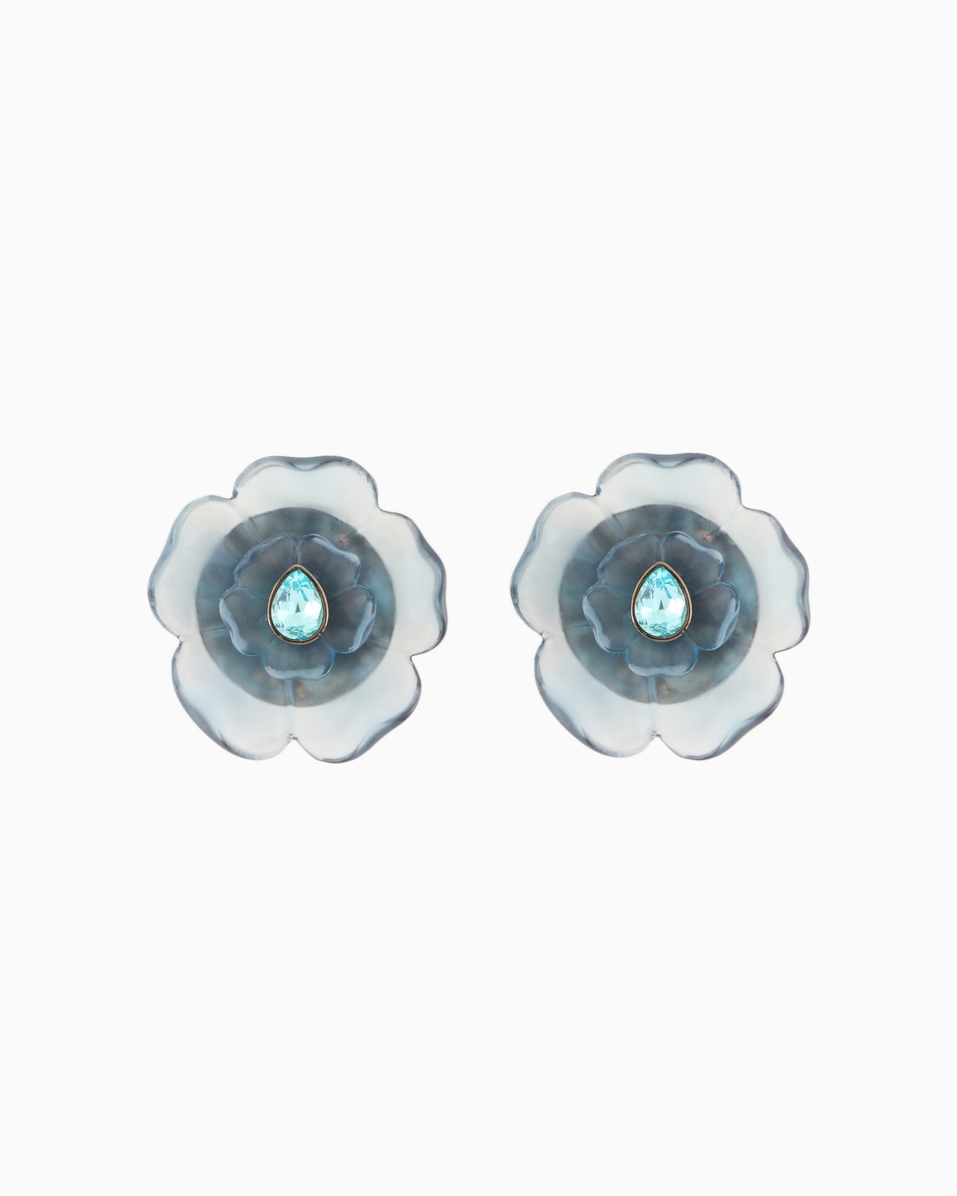 Pendientes de clip de resina con forma de flor Diapositiva 0
