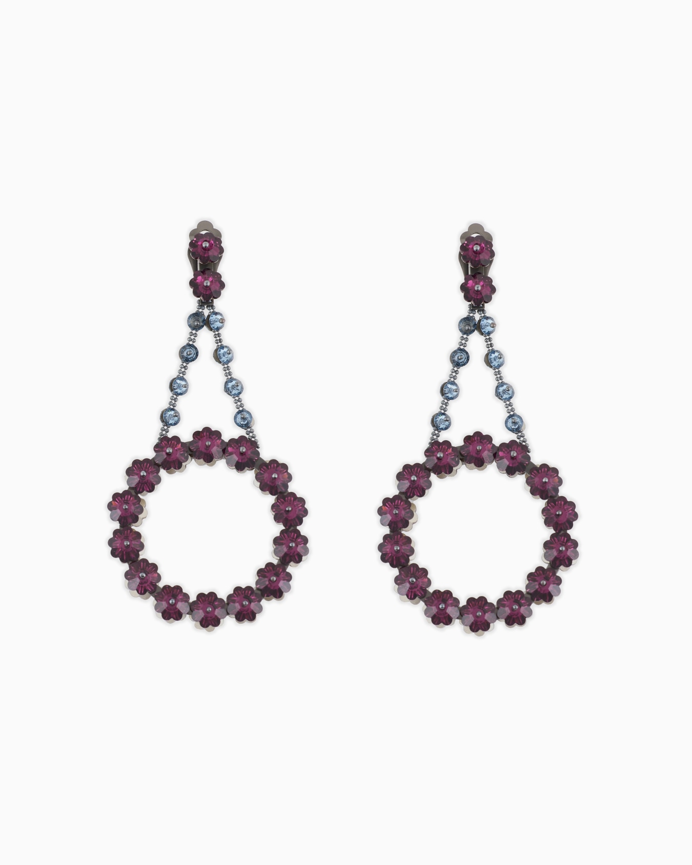 Orecchini pendenti con fiori in cristalli Swarovski Slide 0