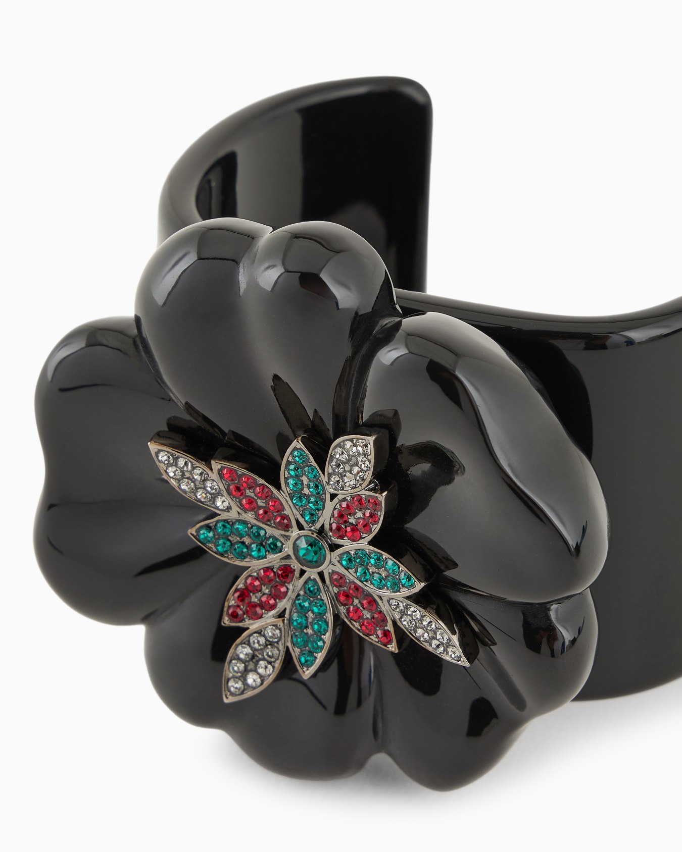 Bracelet rigide avec fleur et cristaux Swarovski Diapositive 1