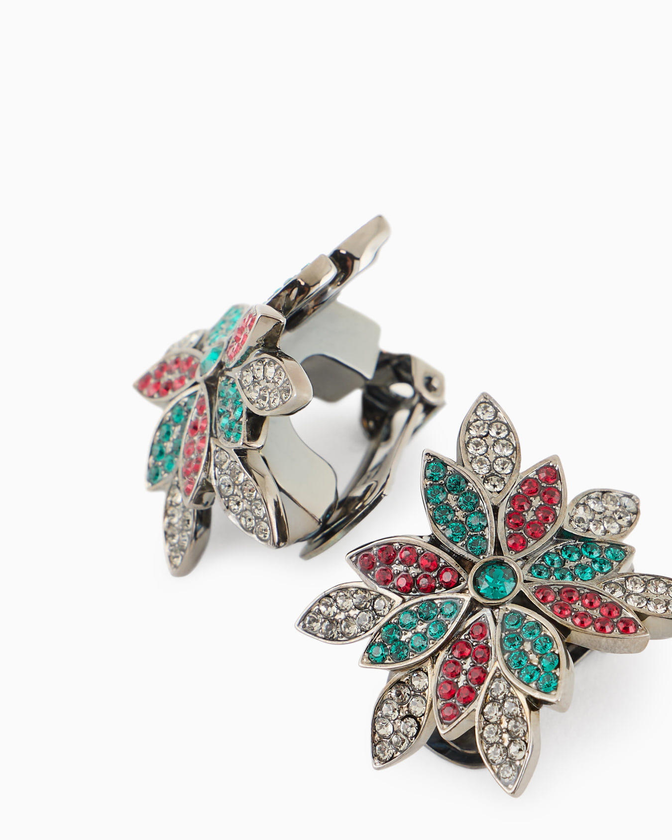 Swarovski crystal and metal clip earrings Slide 1