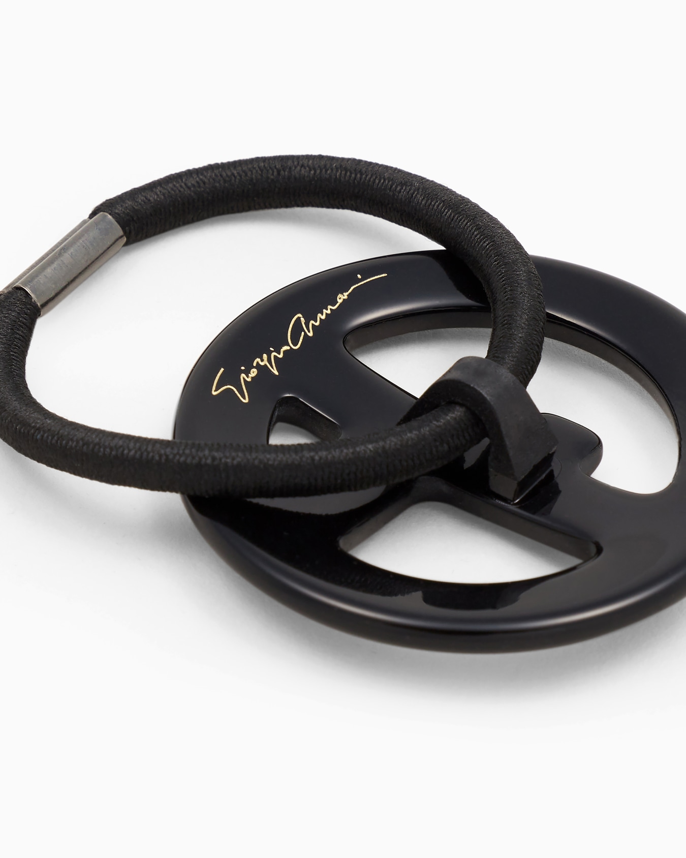 Scrunchie with oversized crystal logo Slide 1
