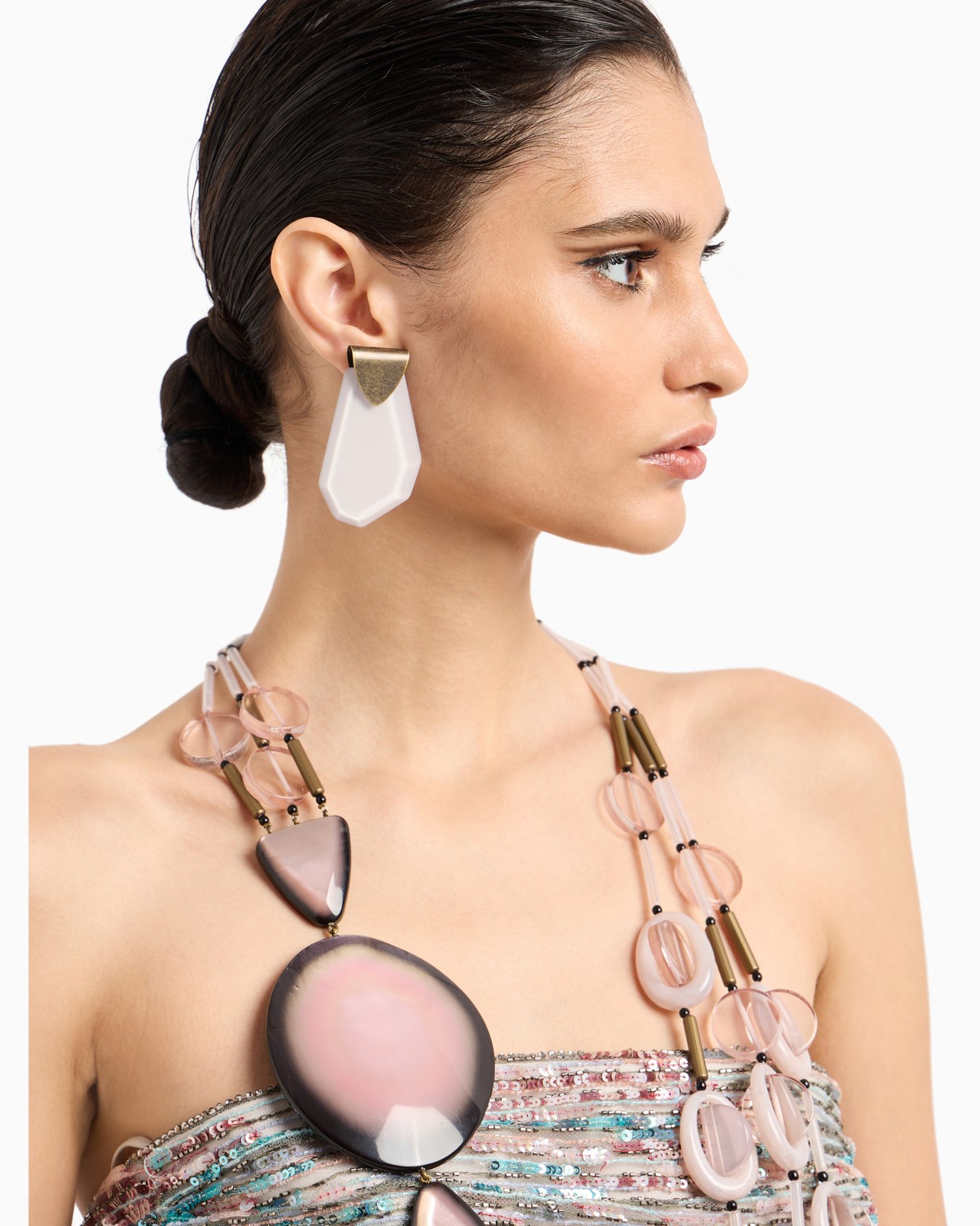 Clip-on earrings with geometric pendant Slide 2