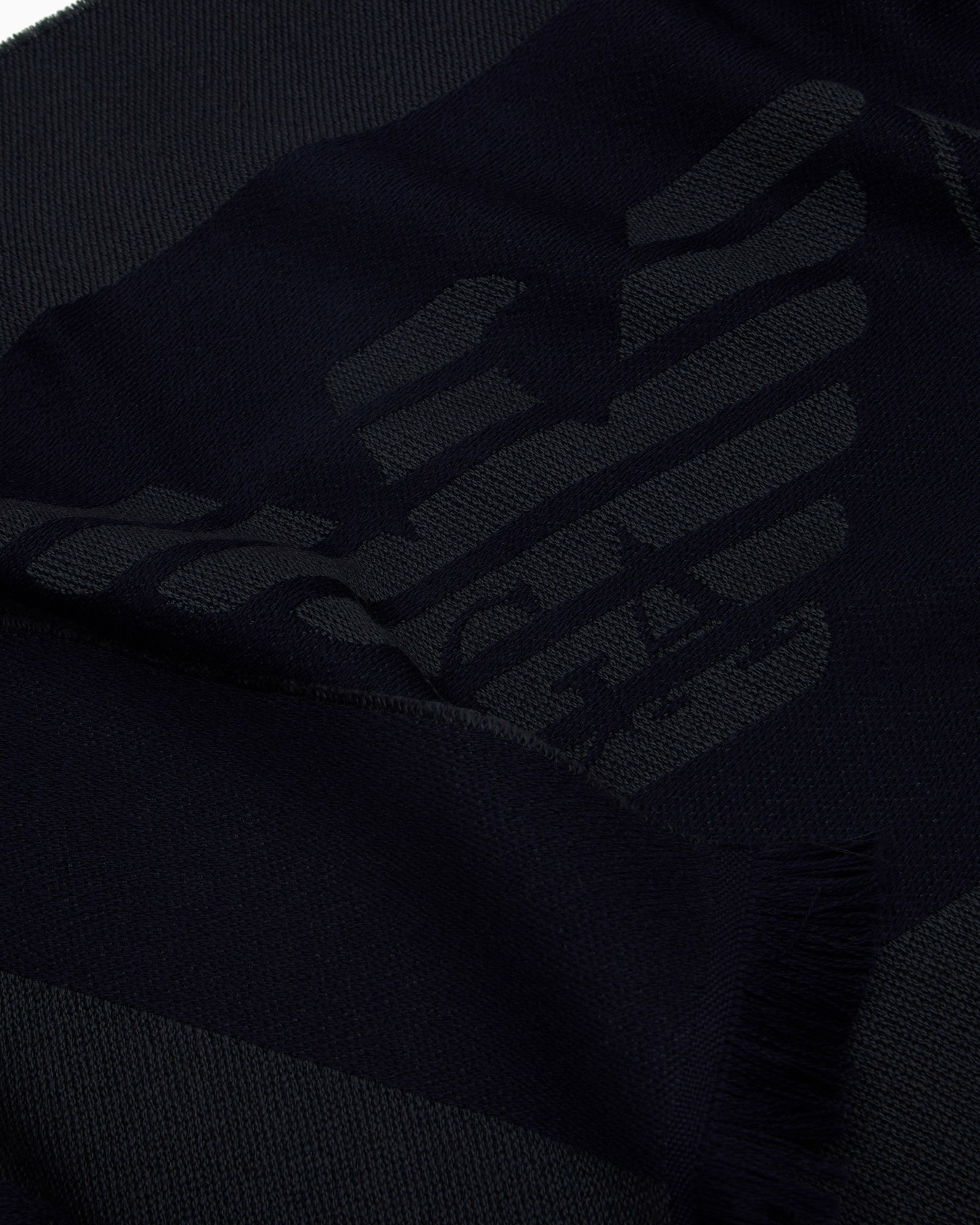 Wool scarf with jacquard logo lettering Slide 1