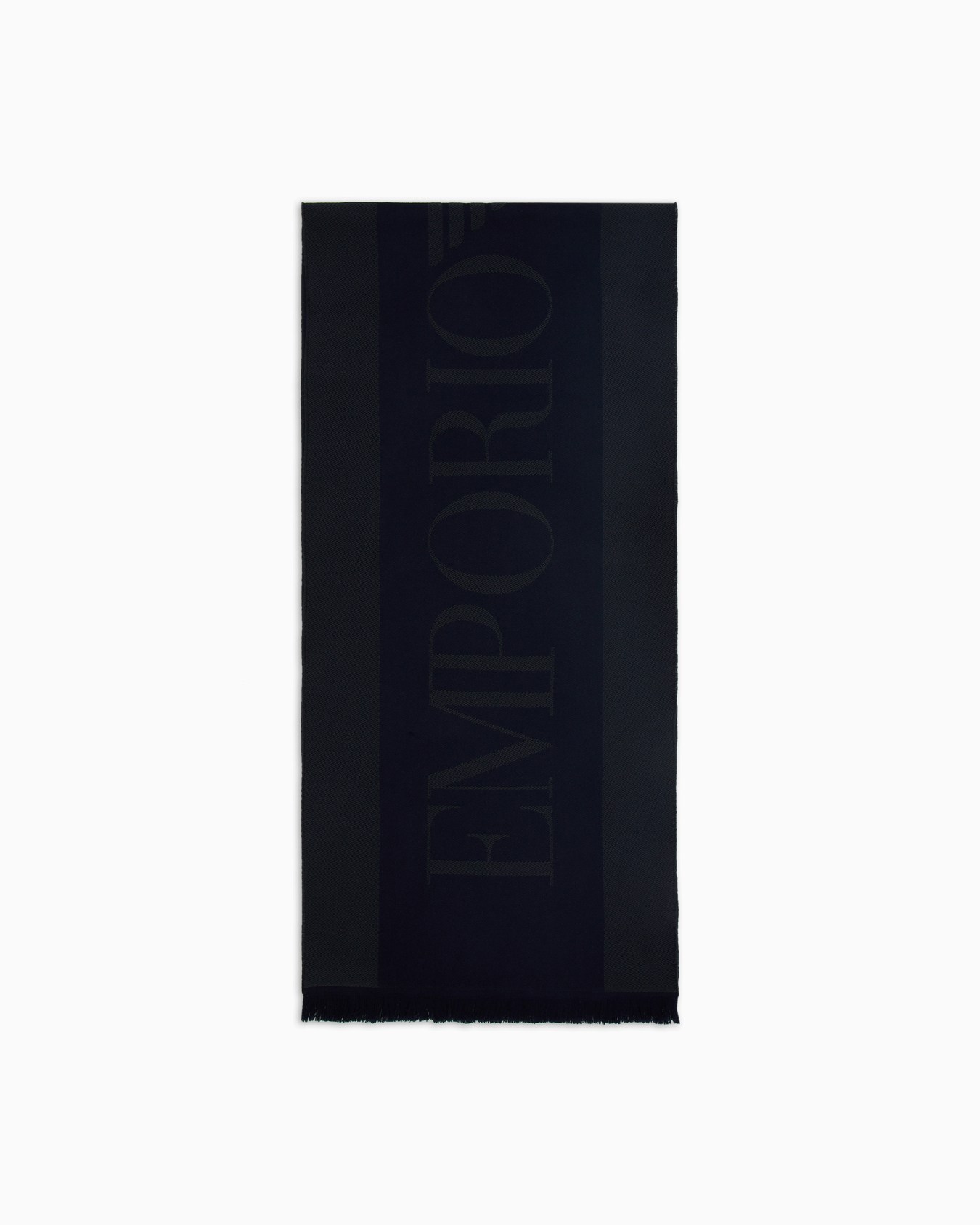 Wool scarf with jacquard logo lettering Slide 0