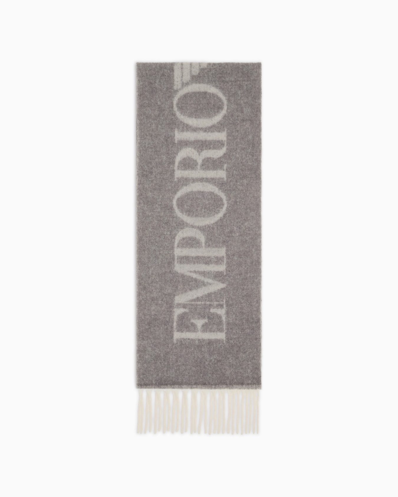 Alpaca-blend wool scarf with oversized lettering Slide 0